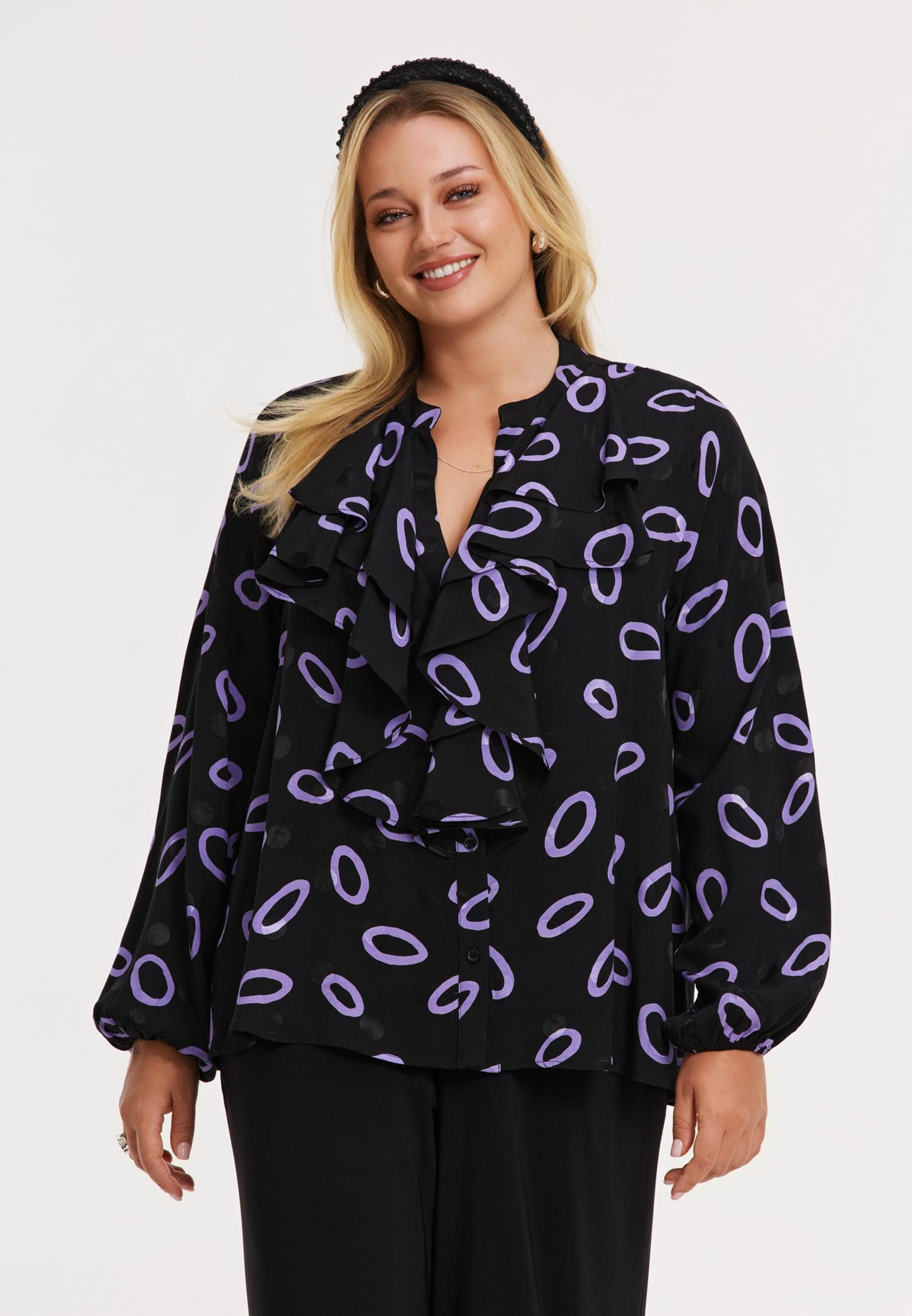Blusentop Damen Bluse mit Druck