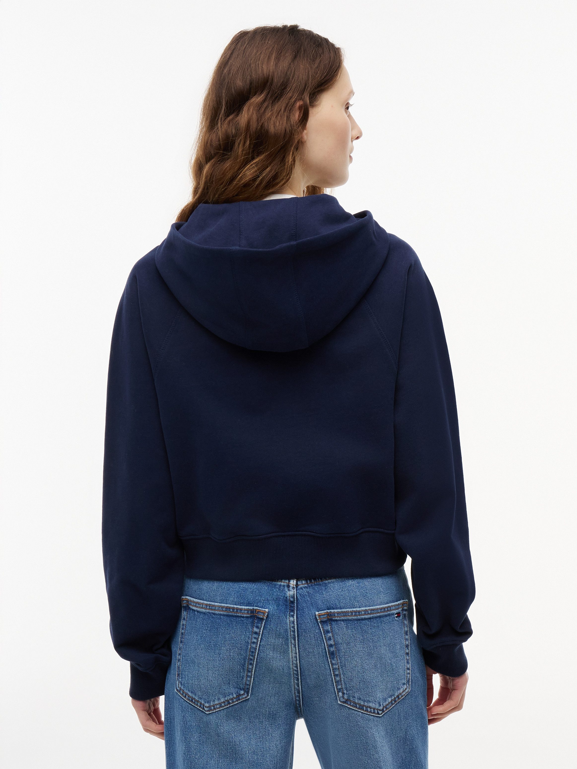Tommy Jeans Kapuzensweatjacke TJW BXY S FLAG ZIP THRU HOODIE Baumwolle, Kapuze, Kängurutasche