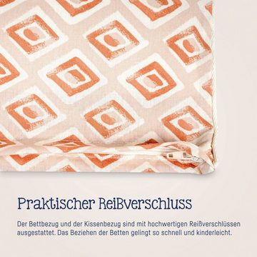 Kinderbettwäsche Baby- und Kinderbettwäsche aus 100% Bio-Baumwolle, Julius Zöllner, Linon, 2 teilig, erhältlich in den Größen 80x80+35x40cm und 100x135+40x60cm