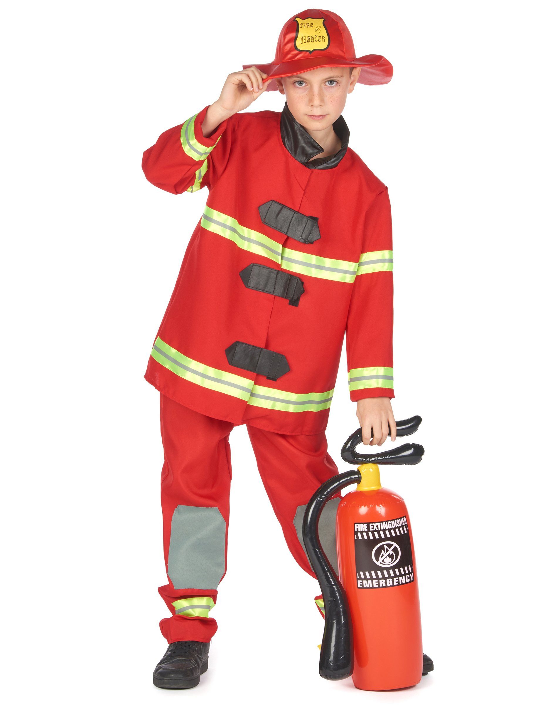 Kostüm Feuerwehrmann Kinderkostüm rot-gelb