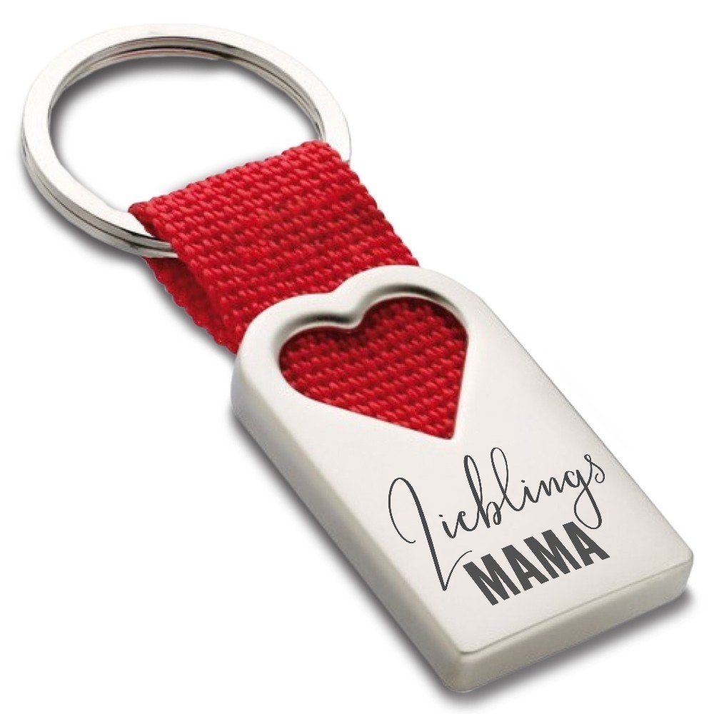Lieblingsmensch Schlüsselanhänger Lieblingsmama - ein tolles Geschenk und Glücksbringer (Schlüsselanhänger mit Gravur, inklusive Schlüsselring), Robuste und filigrane Lasergravur