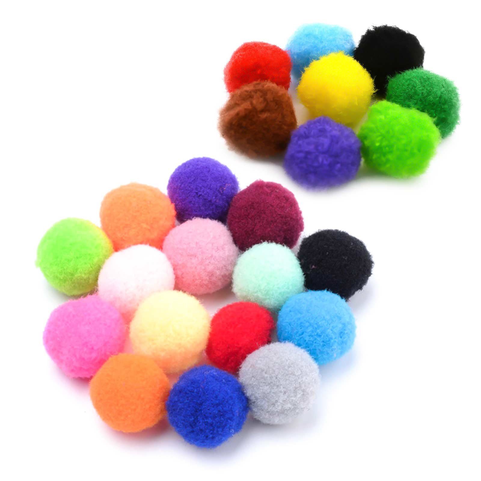 maDDma Pompon Pompons, kreativ zum Basteln, Farbmix, 15mm, oder 100 pink Farben