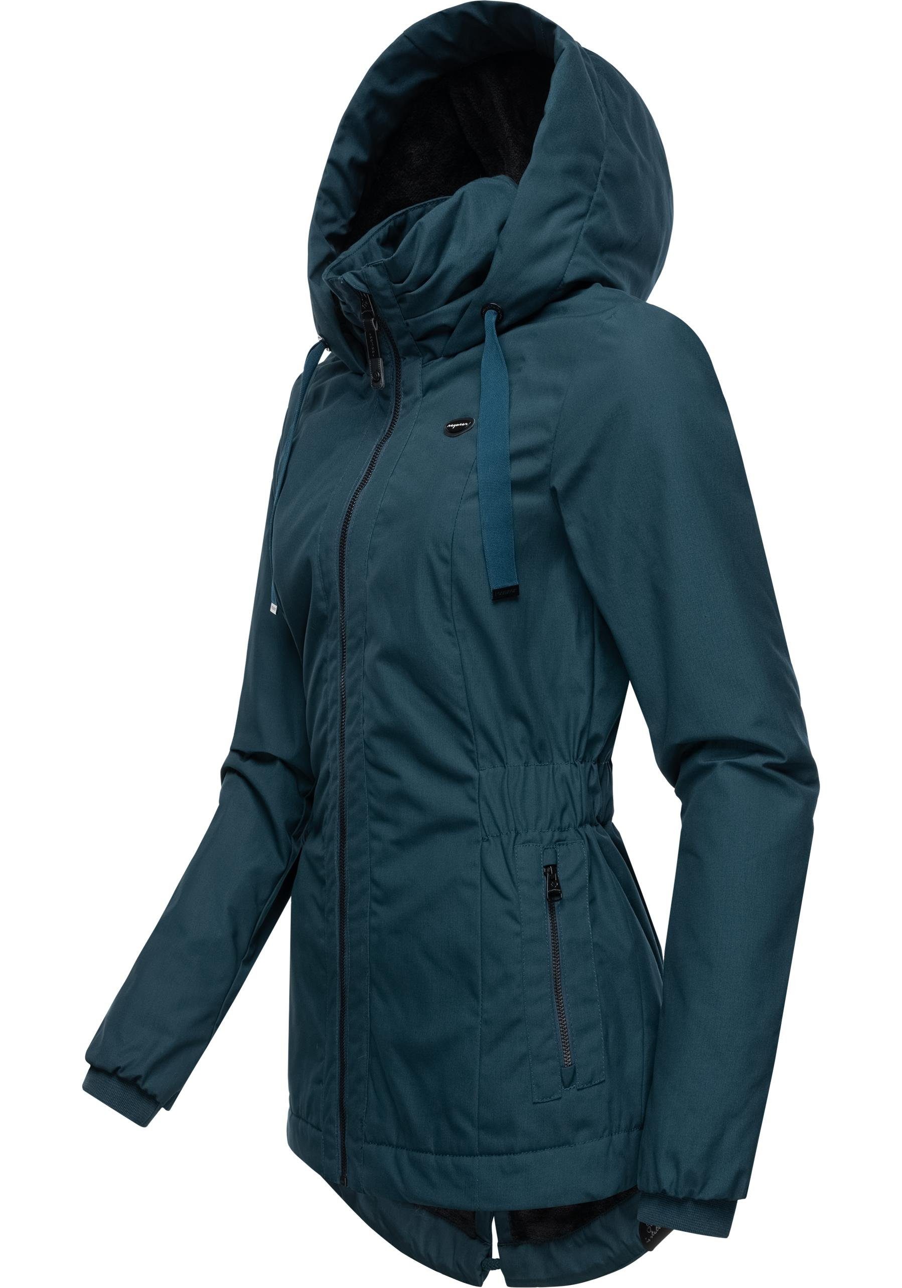 Ragwear Outdoorjacke Varvarra stylische Übergangsjacke mit großer Kapuze