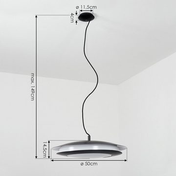 hofstein Hängeleuchte »Villagrande« dimmbare Pendellampe aus Metall in Schwarz/Weiß, CCT 2700-6500 Kelvin, Fernbedienung, RGB Farbwechsler, Steuerbar über Smart App, 3400 Lumen