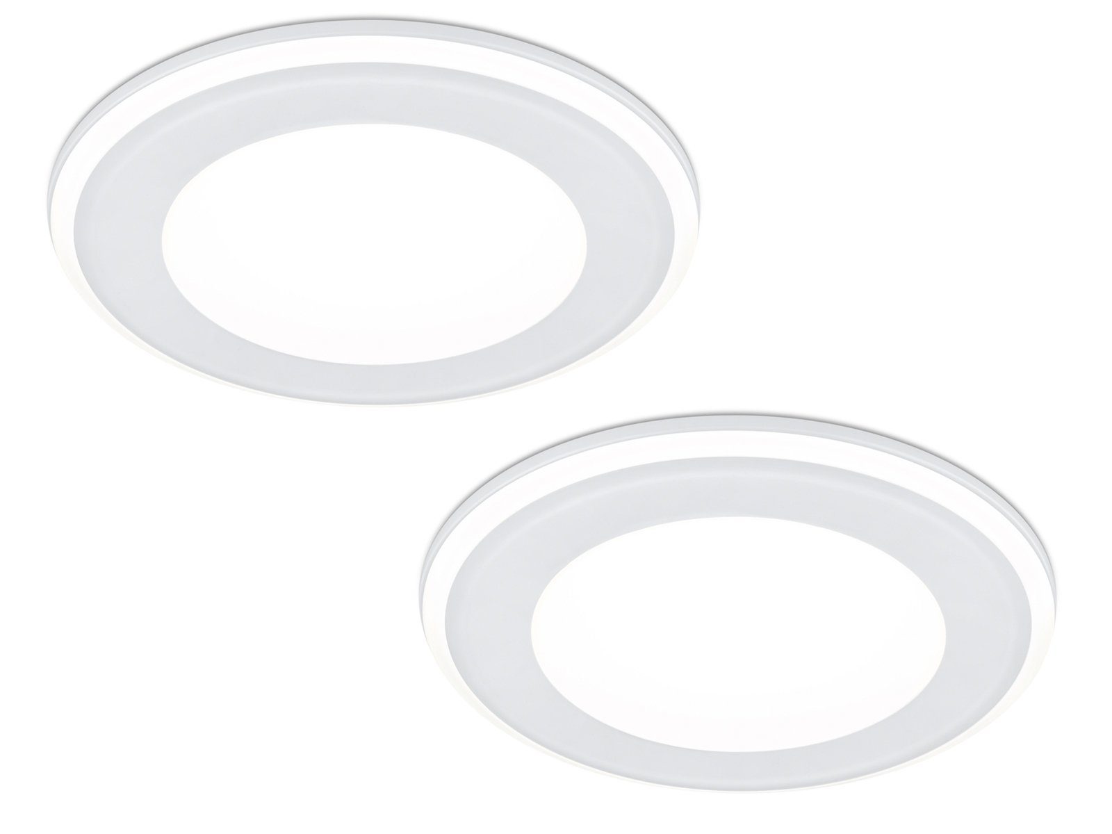 TRIO Leuchten LED Einbaustrahler, LED fest integriert, Warmweiß, Deckeneinbauleuchten 2er Set, Einbau Decken-spot Weiß für die Decke