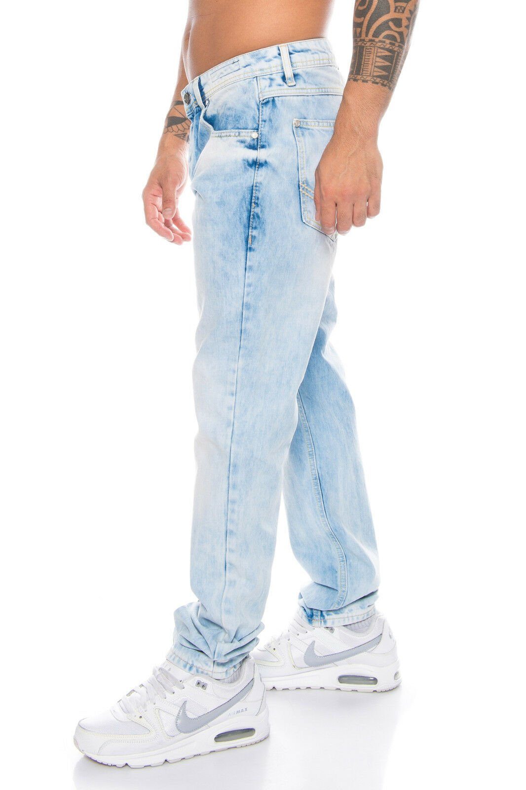 Herren mit Hose Nähten Regular-fit-Jeans Jeans dezenten Look mit Nähten im Baxx & dezenten Cipo schlichten Jeans