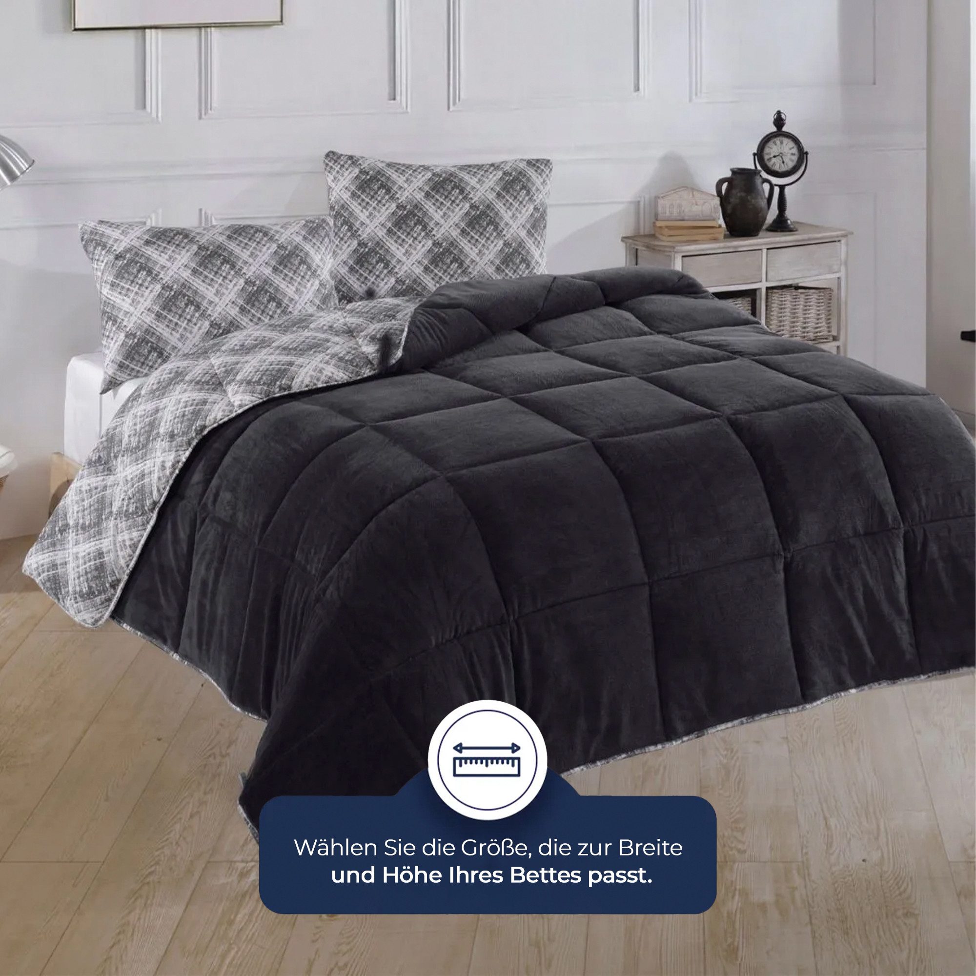 Nordic Schiller 4-Jahreszeitenbett Welsoft Doppelseitiges Bettdecke, Füllung: 300 g/m2 Original-Silikonfaser-Füllung, (ohne Kissenbezüge)