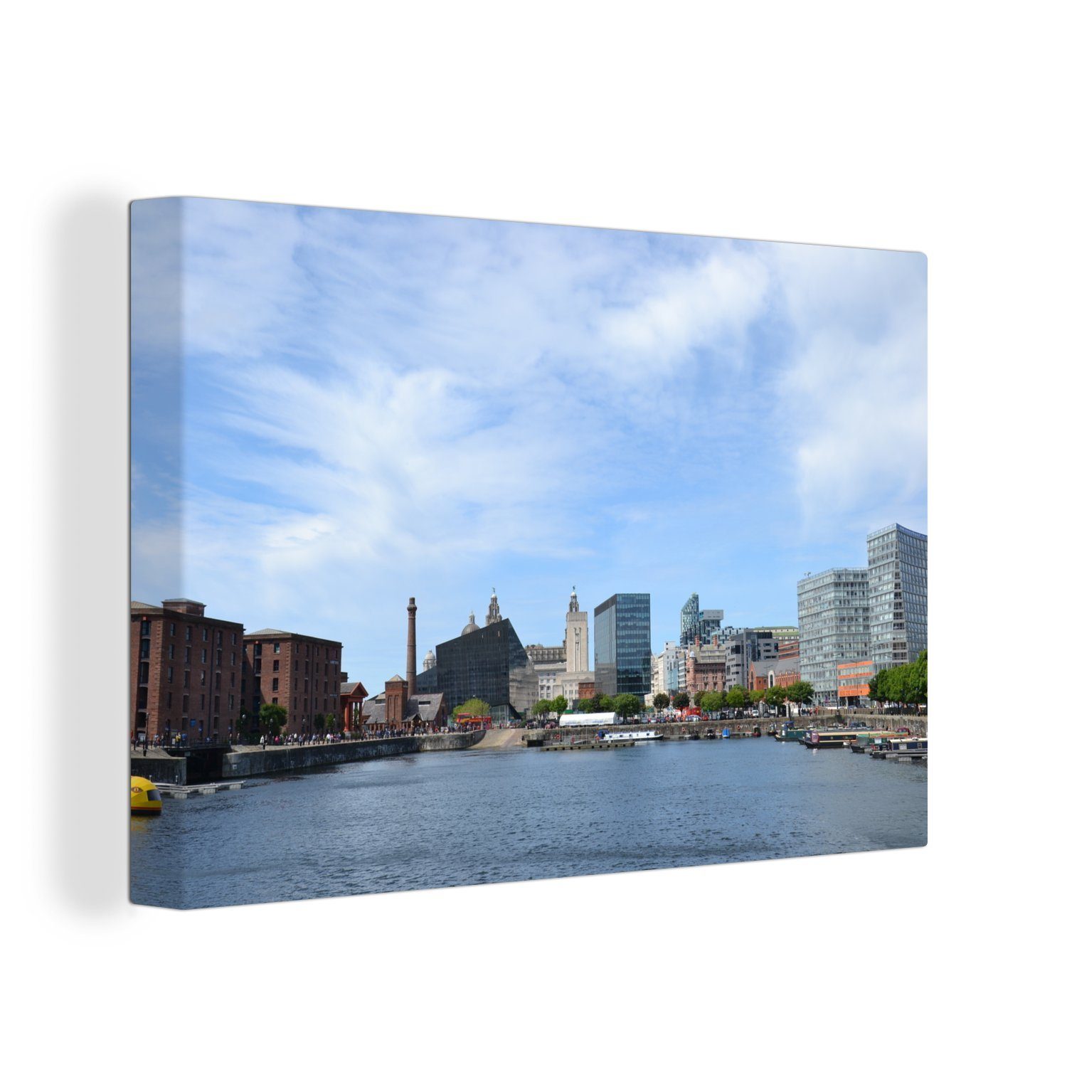 OneMillionCanvasses® Leinwandbild Liverpool - England - Hafen, (1 St), Wandbild Leinwandbilder, Aufhängefertig, Wanddeko, 30x20 cm