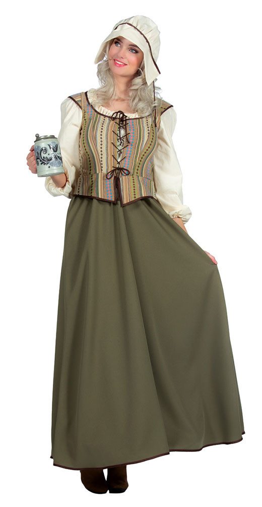 Karneval-Klamotten Kostüm Mittelalter Freifrau Magd Damenkostüm, langes Mit günstig online kaufen