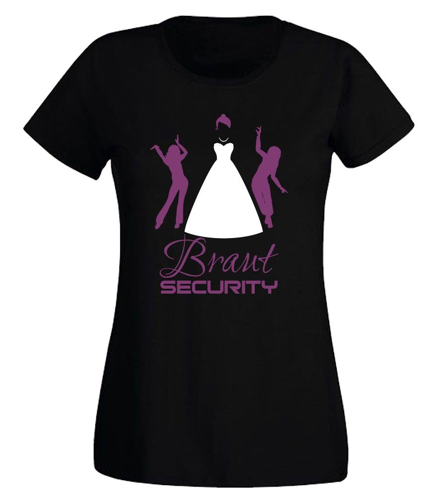 G-graphics Print-Shirt zum Junggesellinnen-Abschied - Braut Security Slim-fit Damen Begleiterinnen-T-Shirt zum JGA / Poltershirt