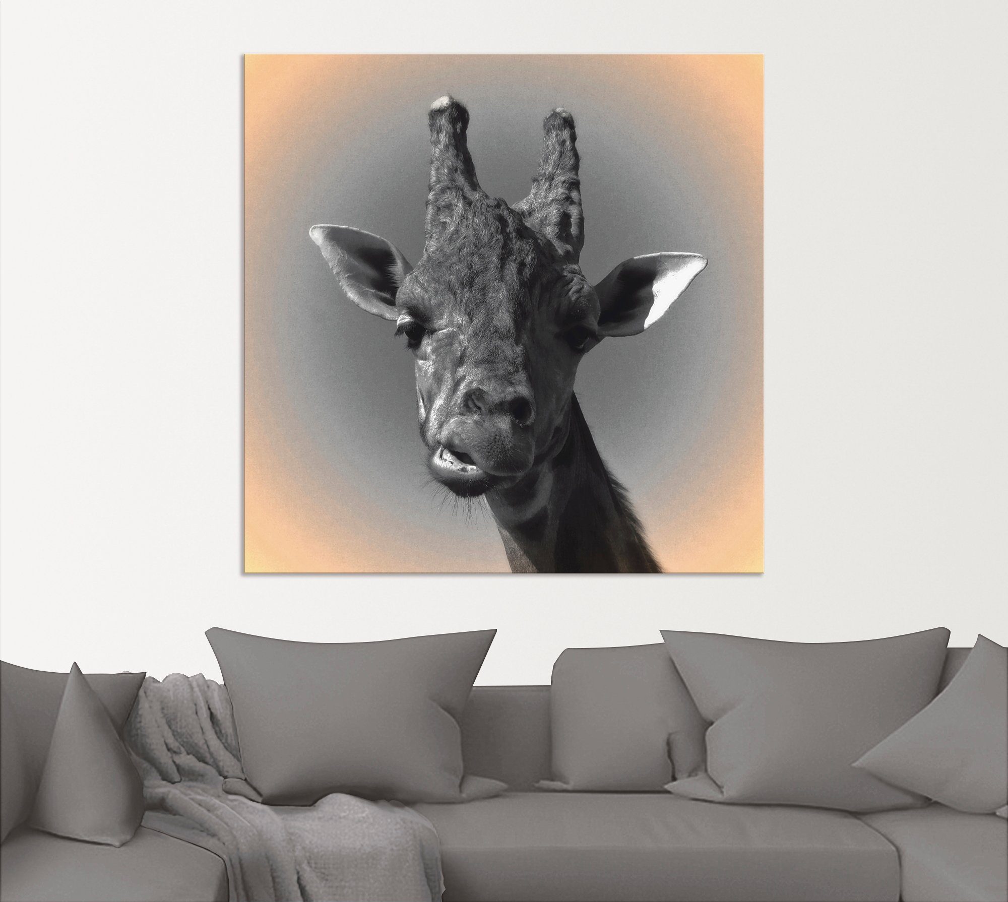 (1 Wandbild Artland Kontakt, Größen versch. als St), Wandaufkleber Giraffen Wildtiere Alubild, oder Poster Leinwandbild, in