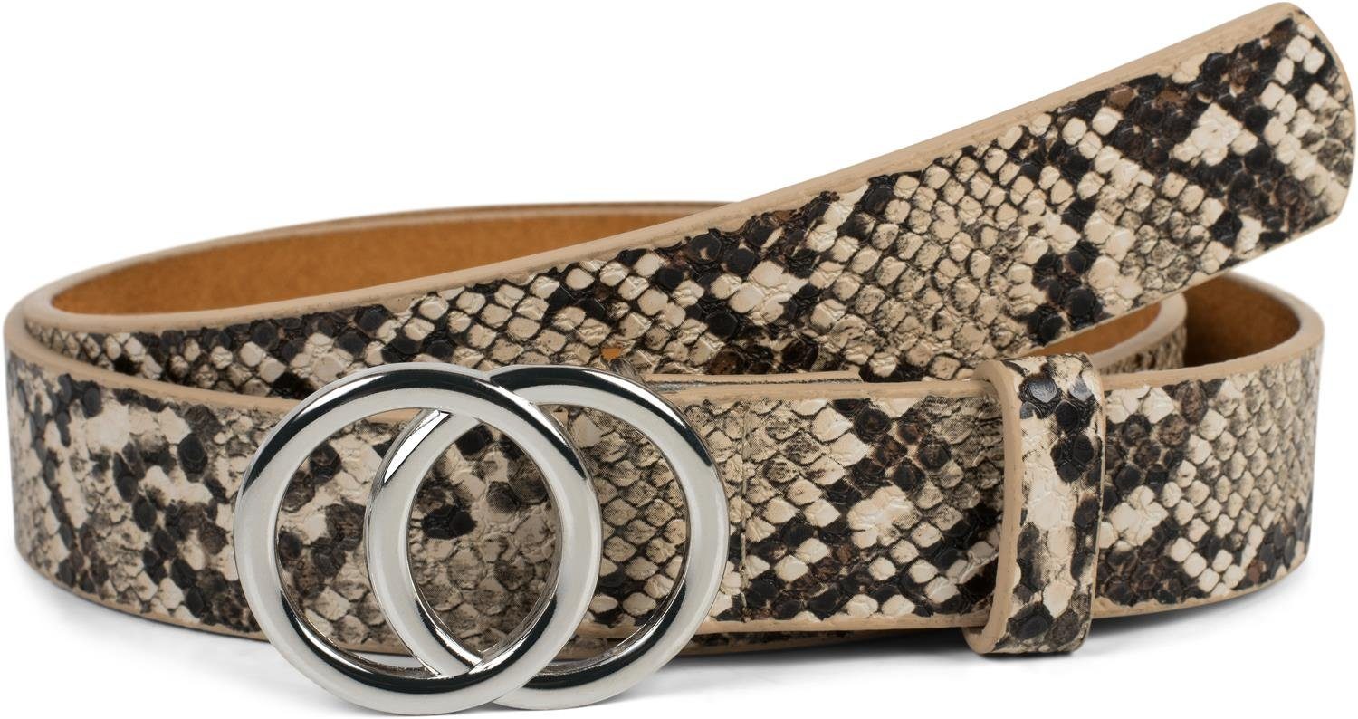 styleBREAKER Synthetikgürtel Gürtel mit Schlangen Muster und Ringschnalle (1-St)