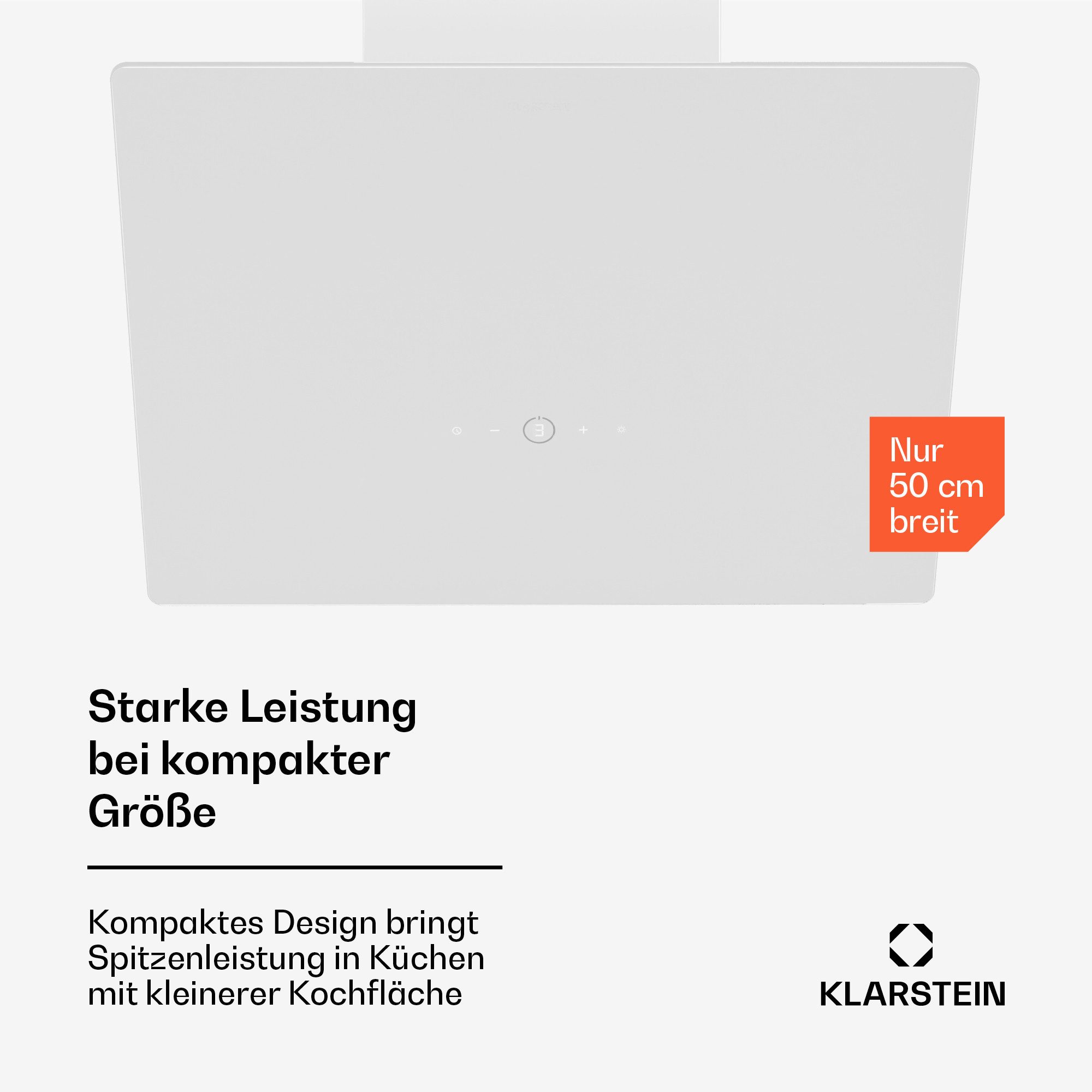 Klarstein Deckenhaube MaxAir MaxAir, kopffrei Dunstabzugshaube Umluft Abluft LED Touch 50cm