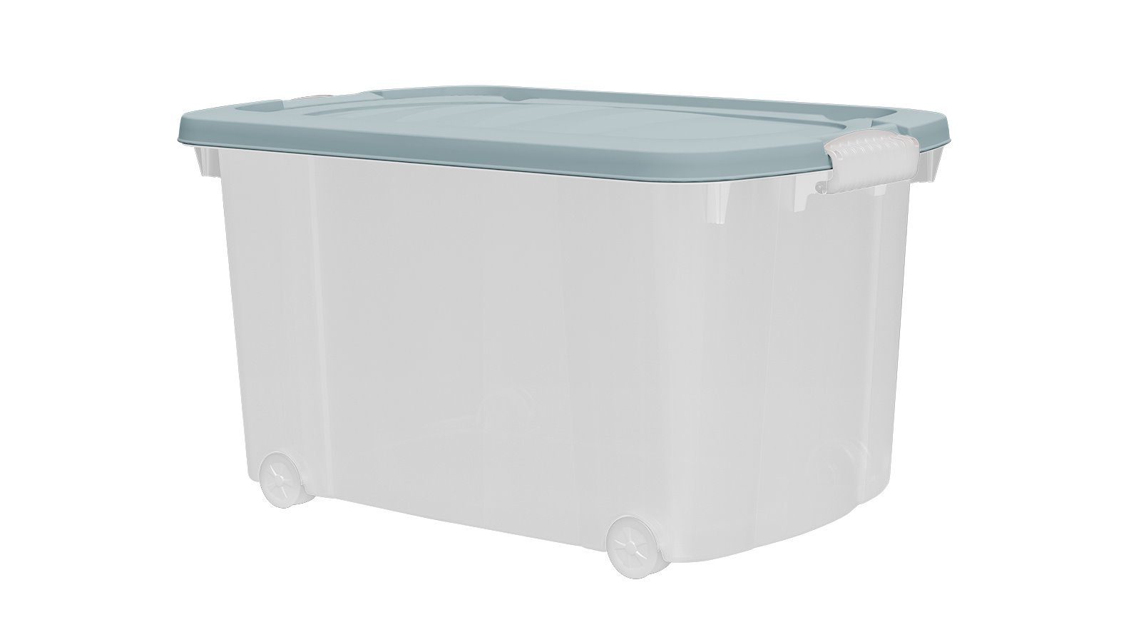 dynamic24 Aufbewahrungsbox mit Rollen und Deckel (1 St), Kunststoffbox  Stapelbox Lager Regal Box Transparent