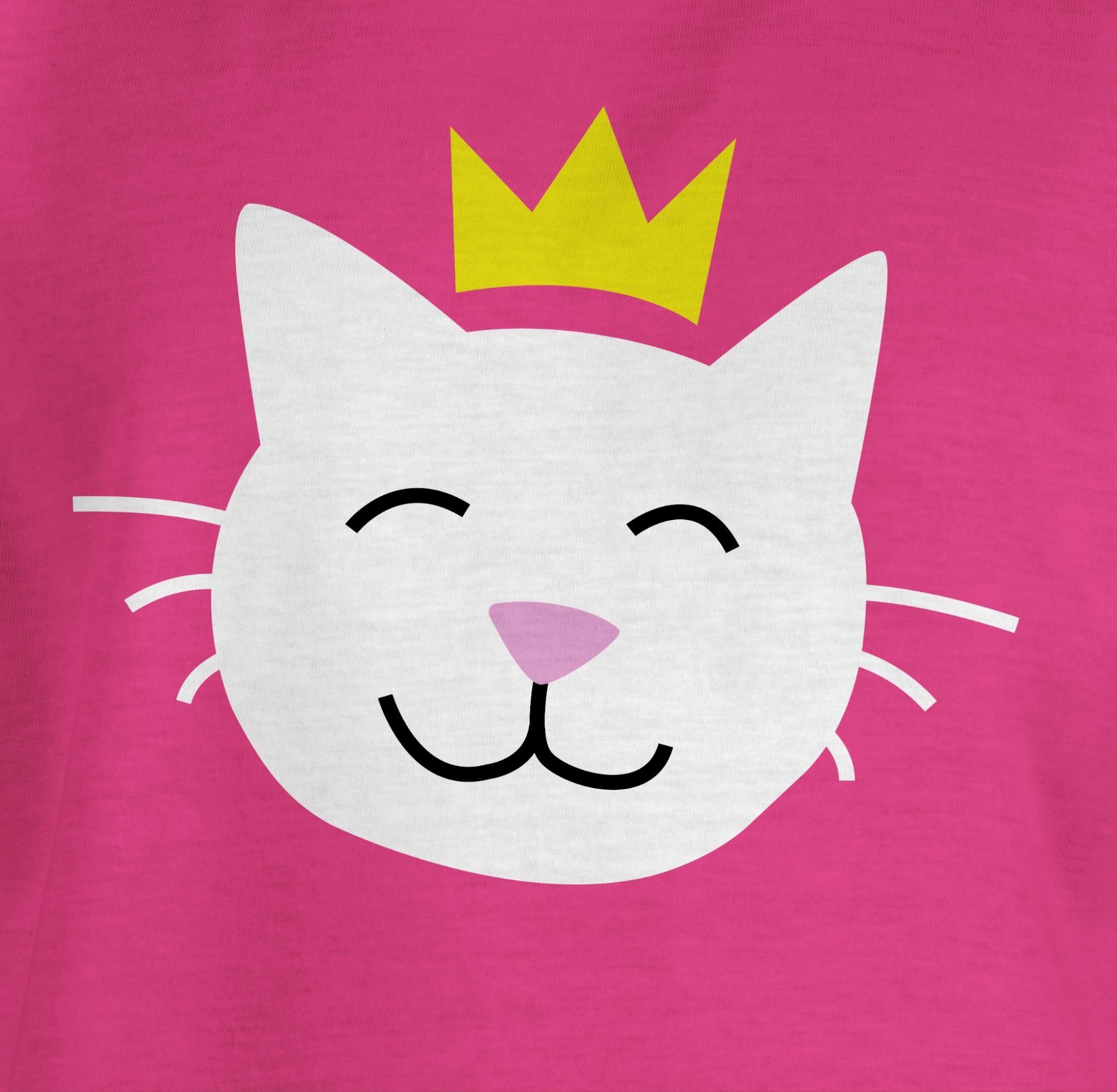 Princess - Shirtracer 1 Katze Fuchsia T-Shirt Cats Cat Katzen & Prinzessin Prinzessinnen Karneval Fasching Katzenkostüm