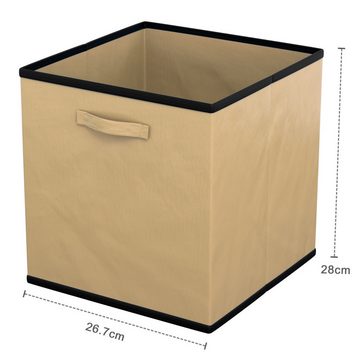 Intirilife Aufbewahrungsbox (6 St), Faltbare Aufbewahrungsbox ohne Deckel - Beige