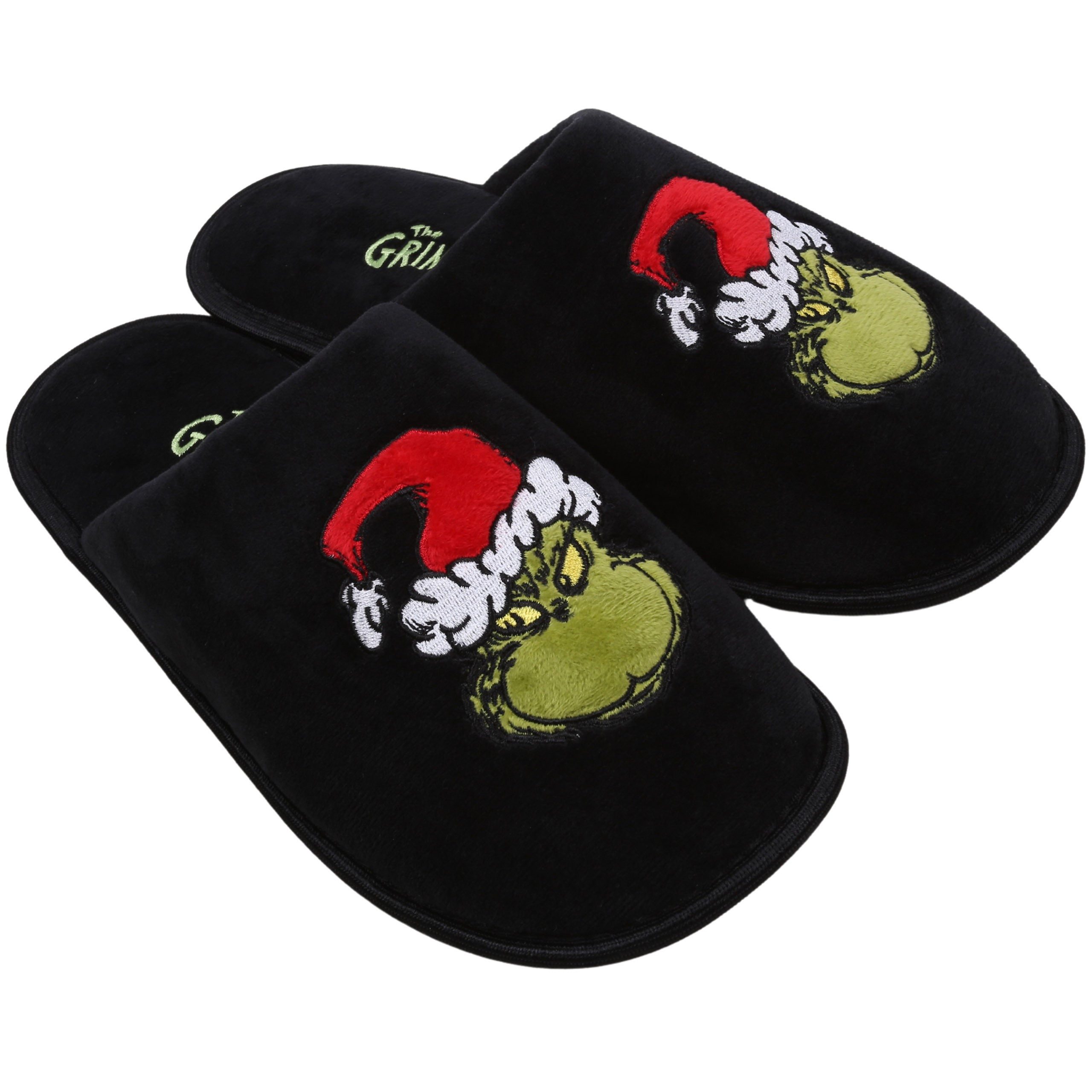 The Grinch The Grinch Herrenpantoffeln, Hausschuhe aus schwarzem Velours 43/44 EU Plüsch Hausschuhe