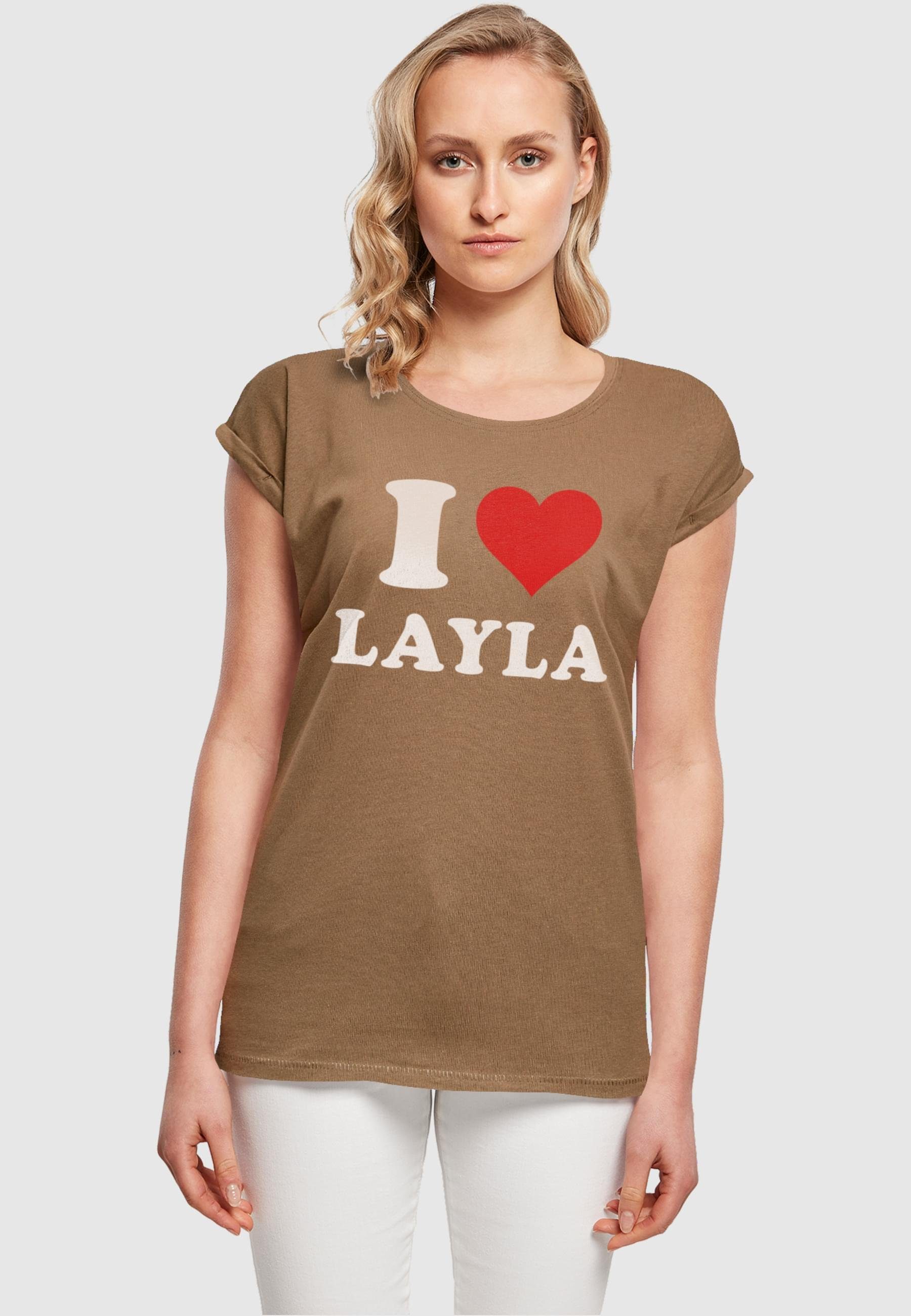 T-Shirt X (1-tlg) olive Layla Ladies Merchcode Love Damen I T-Shirt