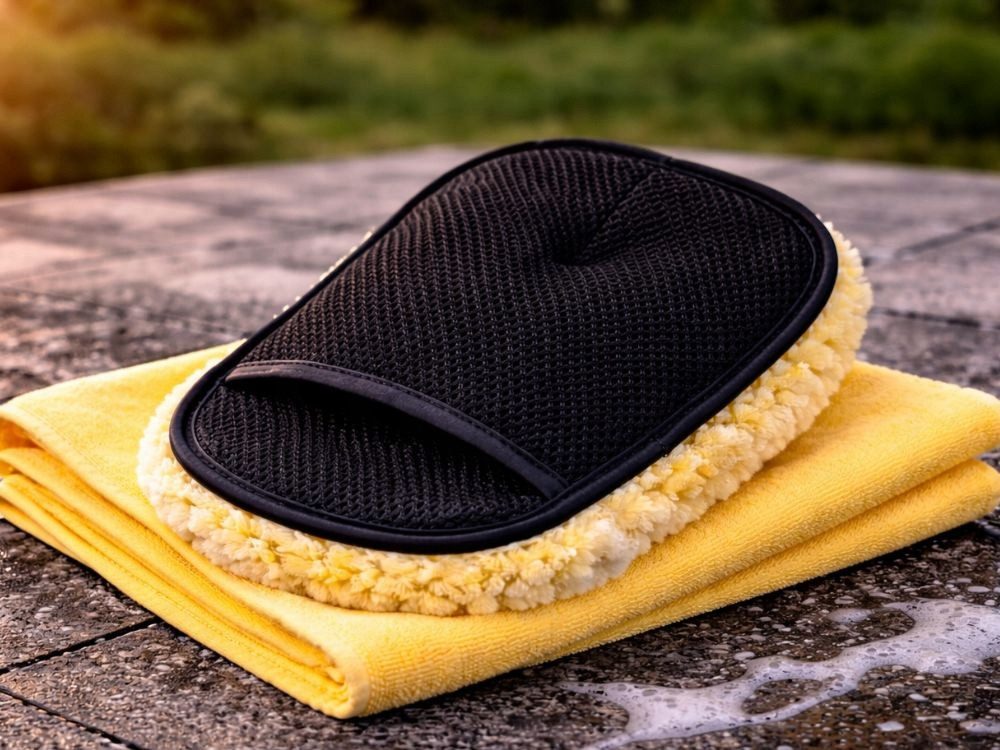 VERK GROUP Waschhandschuh Auto Waschhandschuh Mikrofaser Reinigungshandschuh Autopflege, (1-St), Kratzfreie Mikrofaser, Hohe Wasseraufnahme