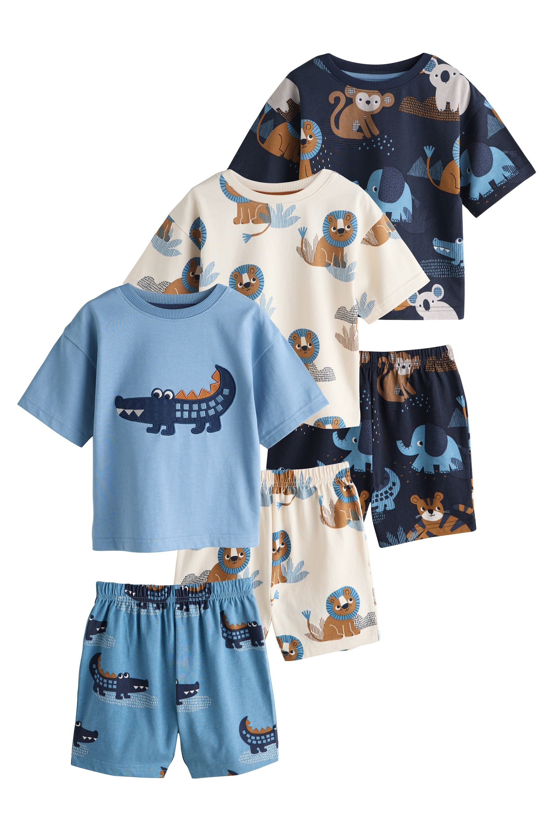 Next Pyjama Kurze Schlafanzüge, 3er-Pack (6 tlg)