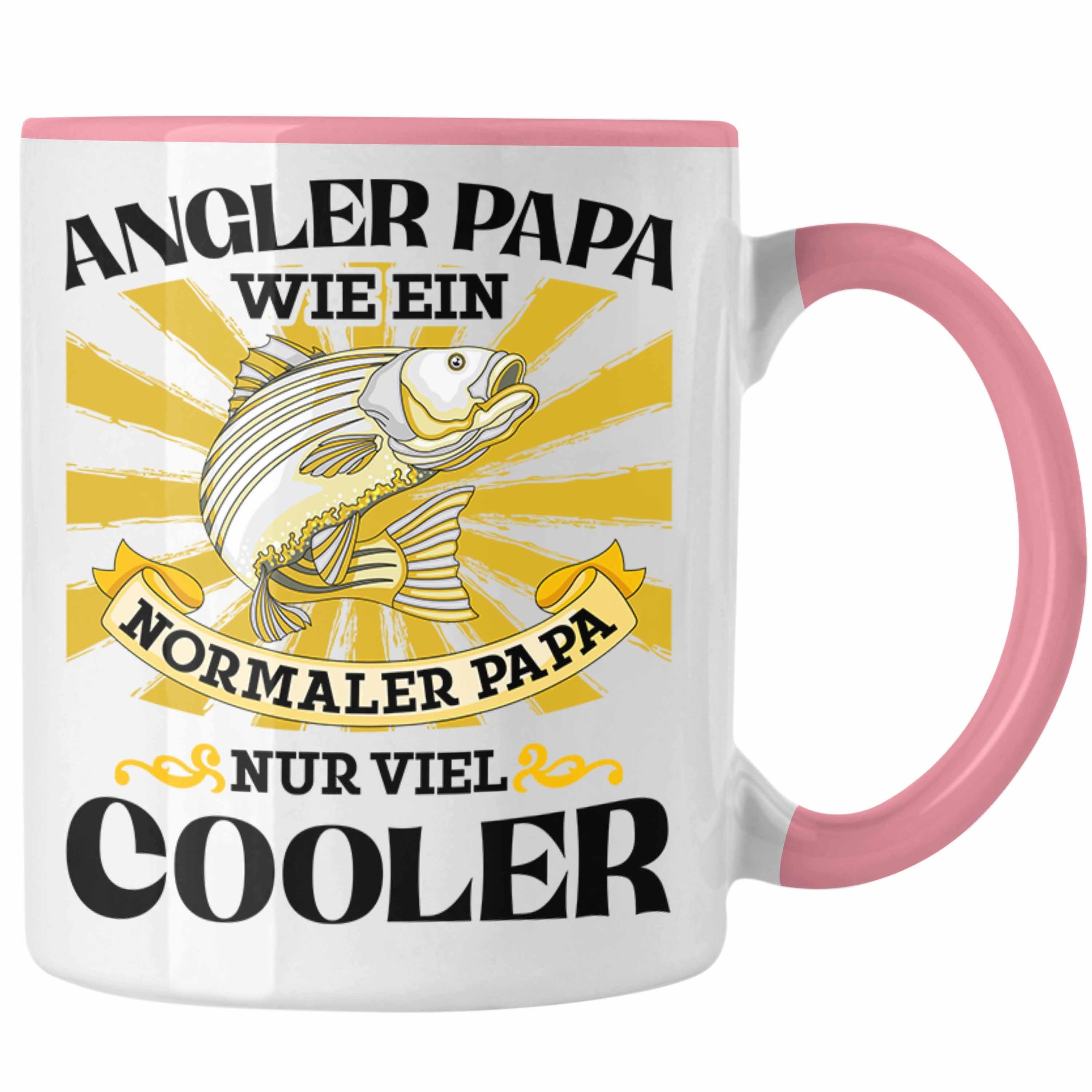 für Geschenkidee Tasse von Trendation Angler - Geschenk Papa Trendation Sohn Angler-Vater Vatertag Rosa
