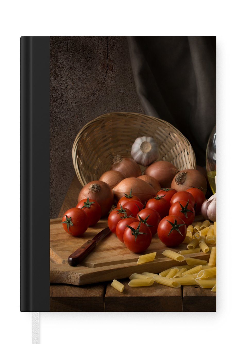 Haushaltsbuch - Notizheft, Gemüse - -, Notizbuch Pasta - Aus Stillleben 98 Tagebuch, - Tomate Seiten, Schneidebrett A5, Merkzettel, MuchoWow Journal, -