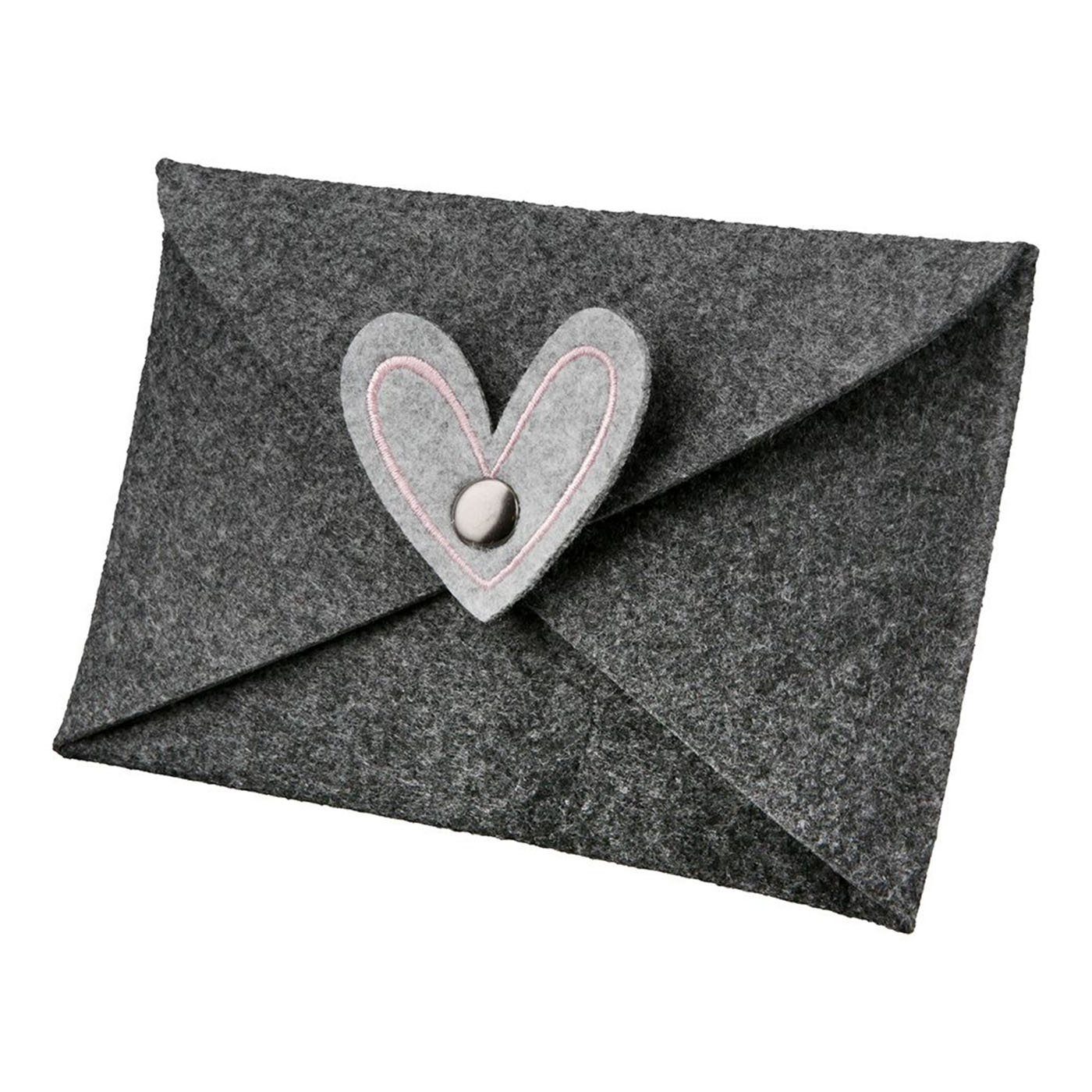 GILDE Briefumschlag Filz Briefumschlag Herz 16 x 11 cm