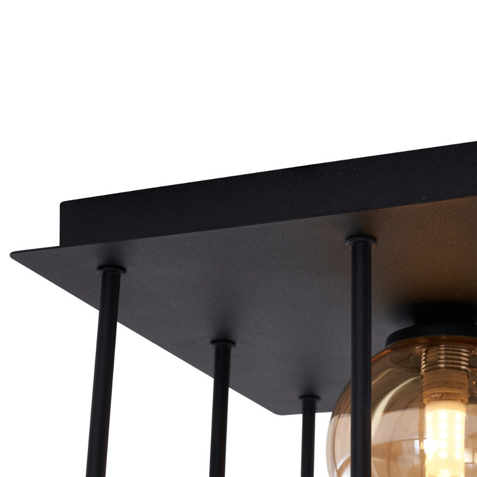 Qazqa Deckenleuchte Athens, ohne Leuchtmittel, Extra-Warmweiß, QAZQA Deckenleuchte, g9, Schwarz, Metall, Modern