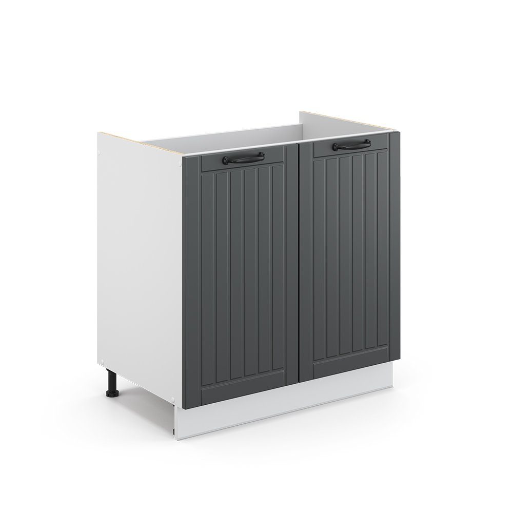 Vicco Unterschrank Fame-Line, Anthrazit/Weiß, 80 cm ohne Arbeitsplatte (1-St)