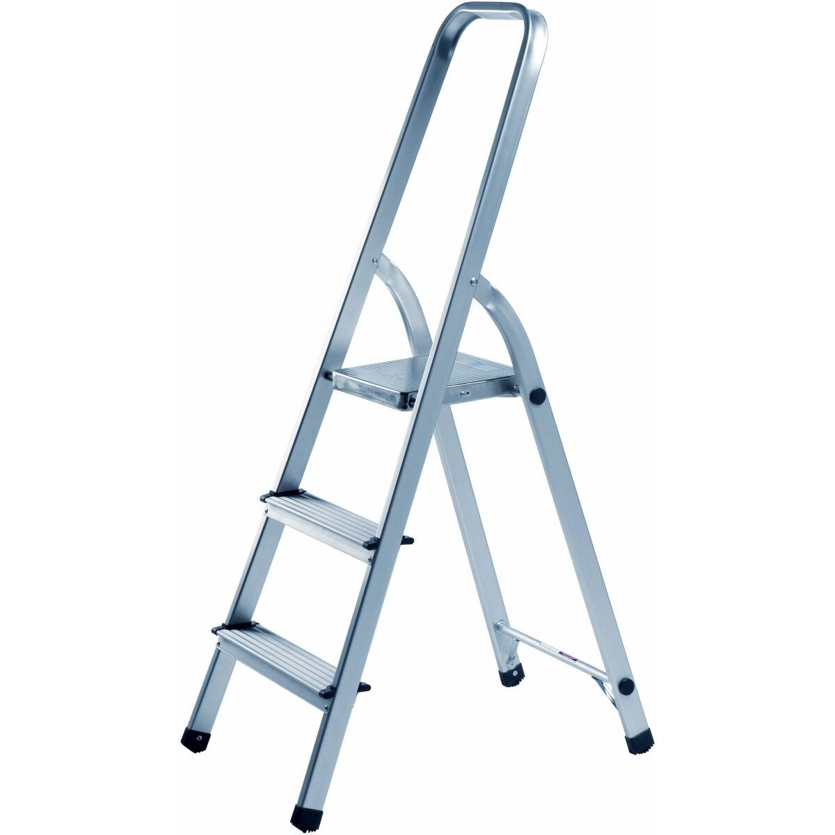 ALCO Vielzweckleiter Haushaltsleiter aus Aluminium 3-stufig Höhe 125cm silber