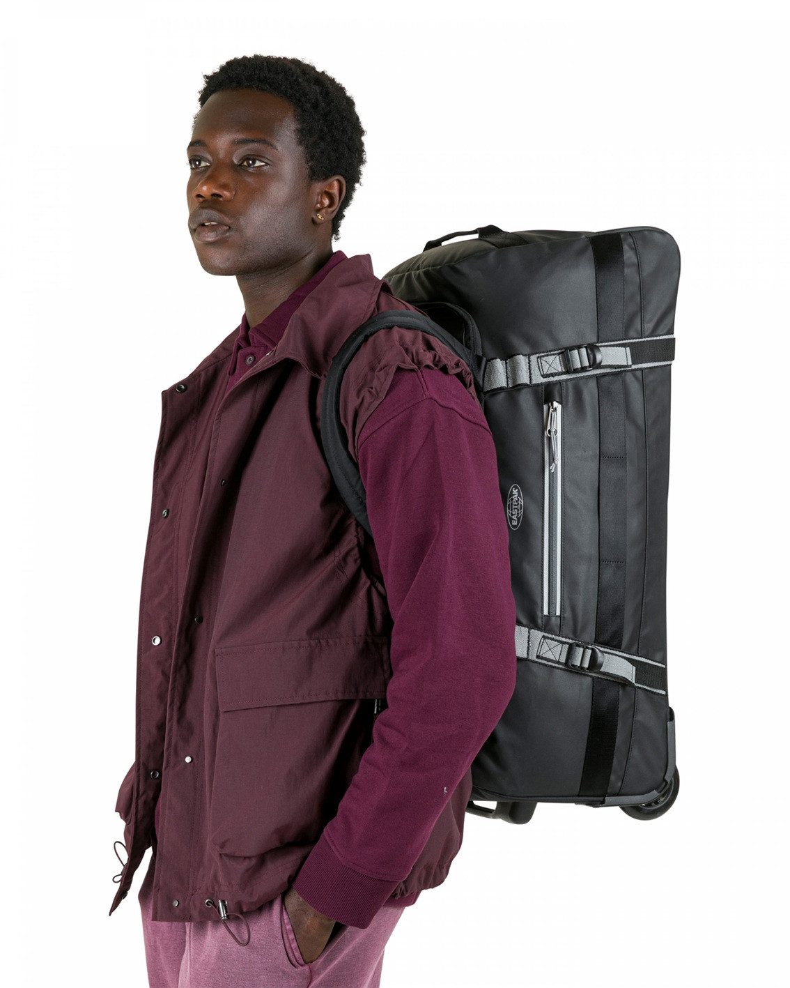 Eastpak Reisetasche Duffel Pack Wheel M mit Rollen (60 Liter) Tarp Reflect - schwarz