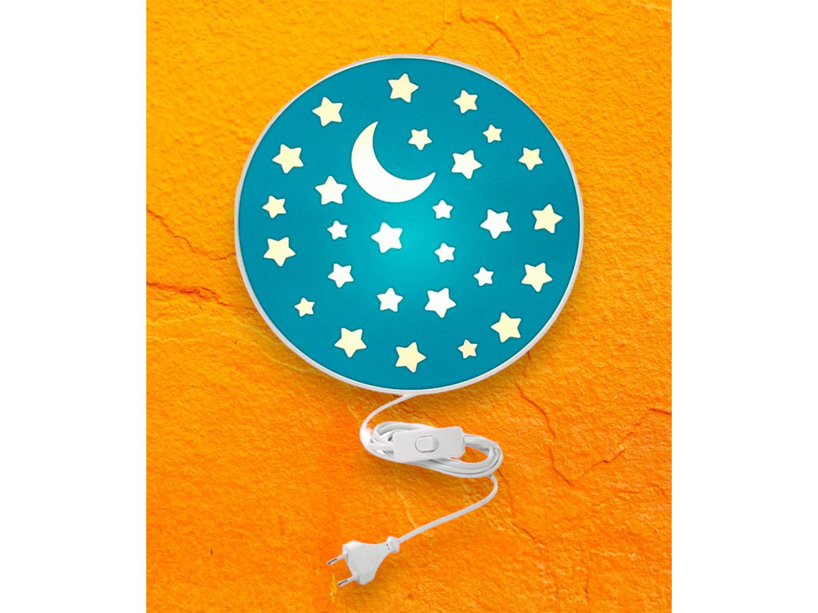 niermann LED Wandleuchte, Dimmfunktion, LED wechselbar, Warmweiß, mit Schalter und Stecker, kleine Kinderlampe, ausgefallen flach, 25cm