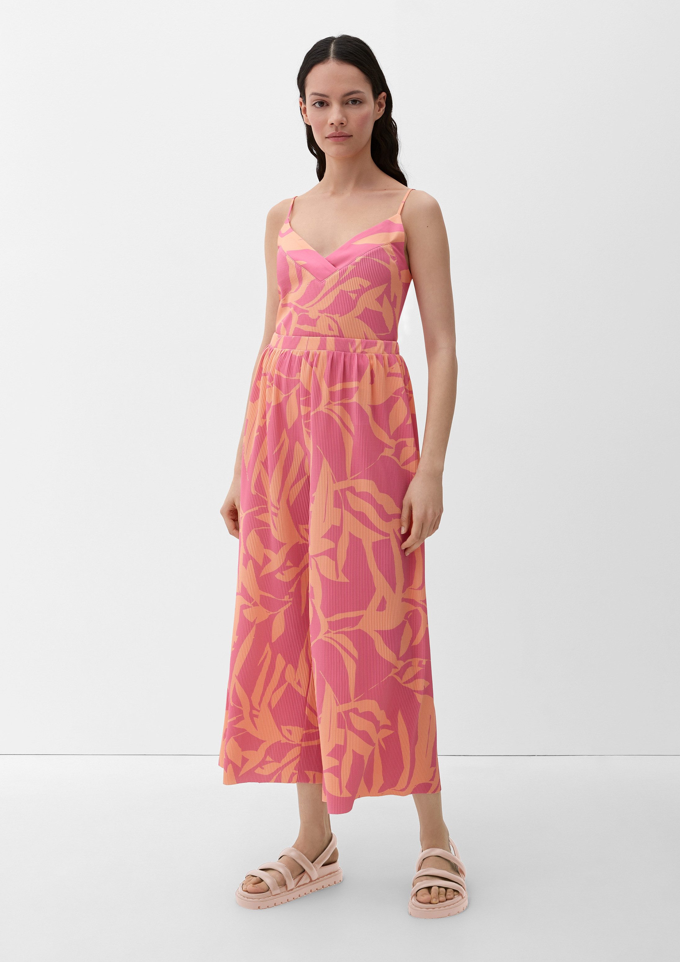 s.Oliver Culotte Hose Culotte mit Plisseéfalten