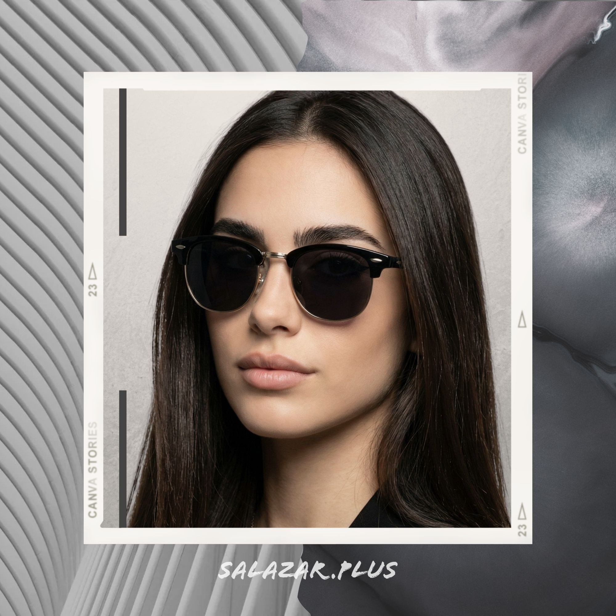 salazar.plus Sonnenbrille Rund Rechteckig Unisex 2 Farben Damen Herren Brille Schwarz Braun