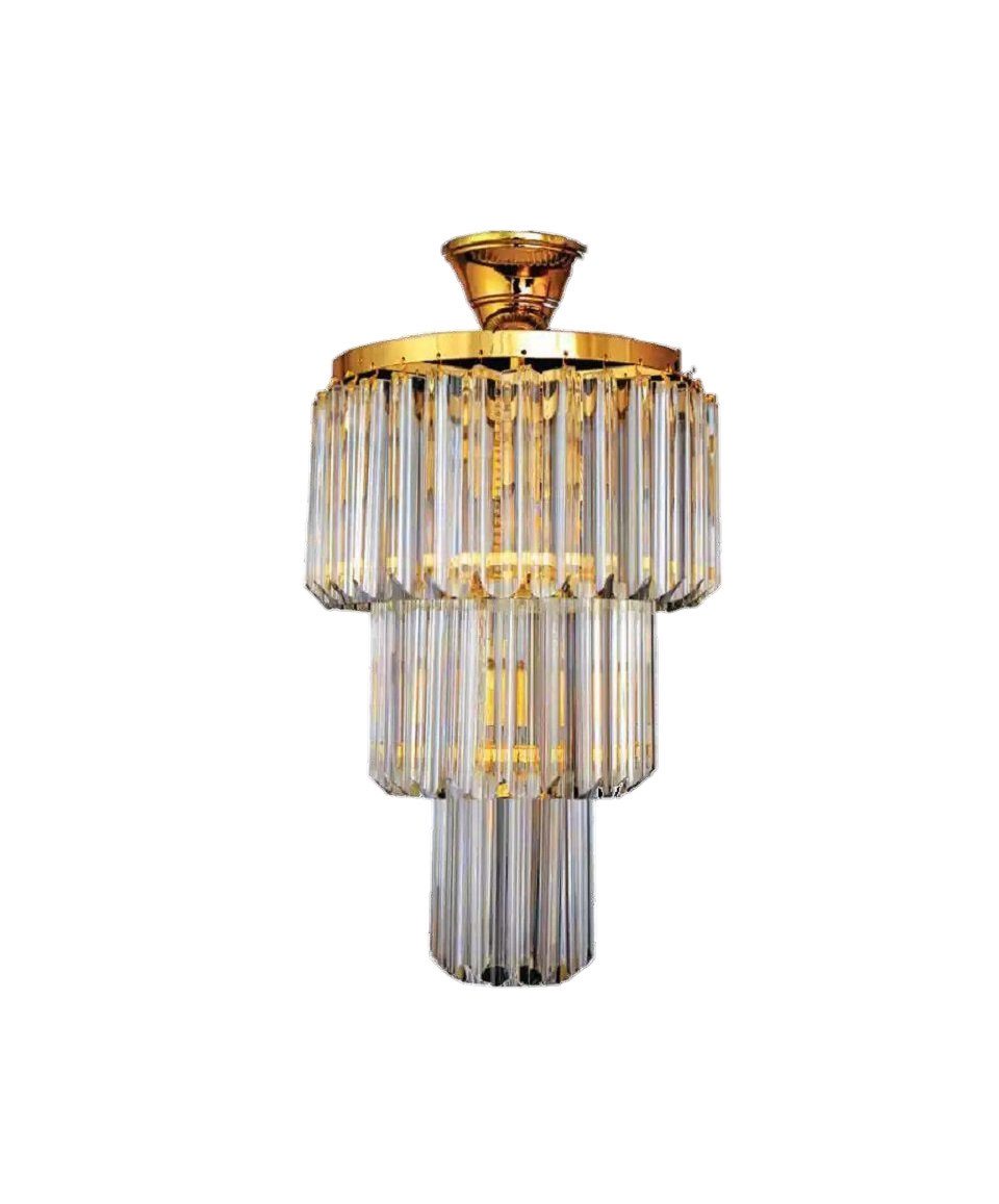JVmoebel Kronleuchter Kristall Kronleuchter Decken Design Luxus Gold Wohnzimmer Stil Modern, Leuchtmittel wechselbar, Made in Europe