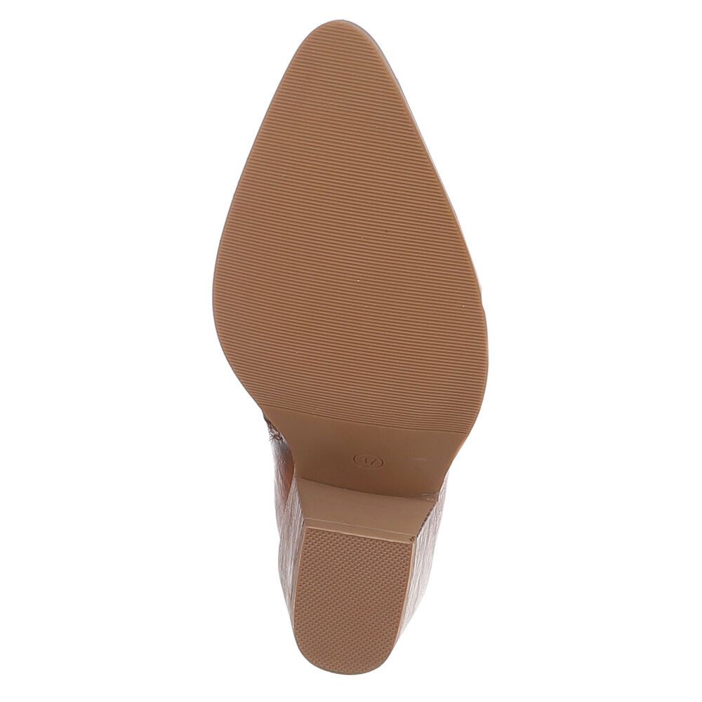 Ital-Design Damen Westernstiefel mit Blockabsatz und Ziernähten Westernstiefel (92002520) Blockabsatz Stiefel in Camel