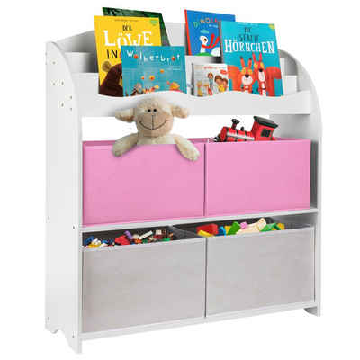 ONVAYA Bücherregal »Kinder-Bücherregal Weiß, Kinderregal mit Boxen, Aufbewahrung von Büchern und Spielzeug, Organizer für Kinderzimmer«