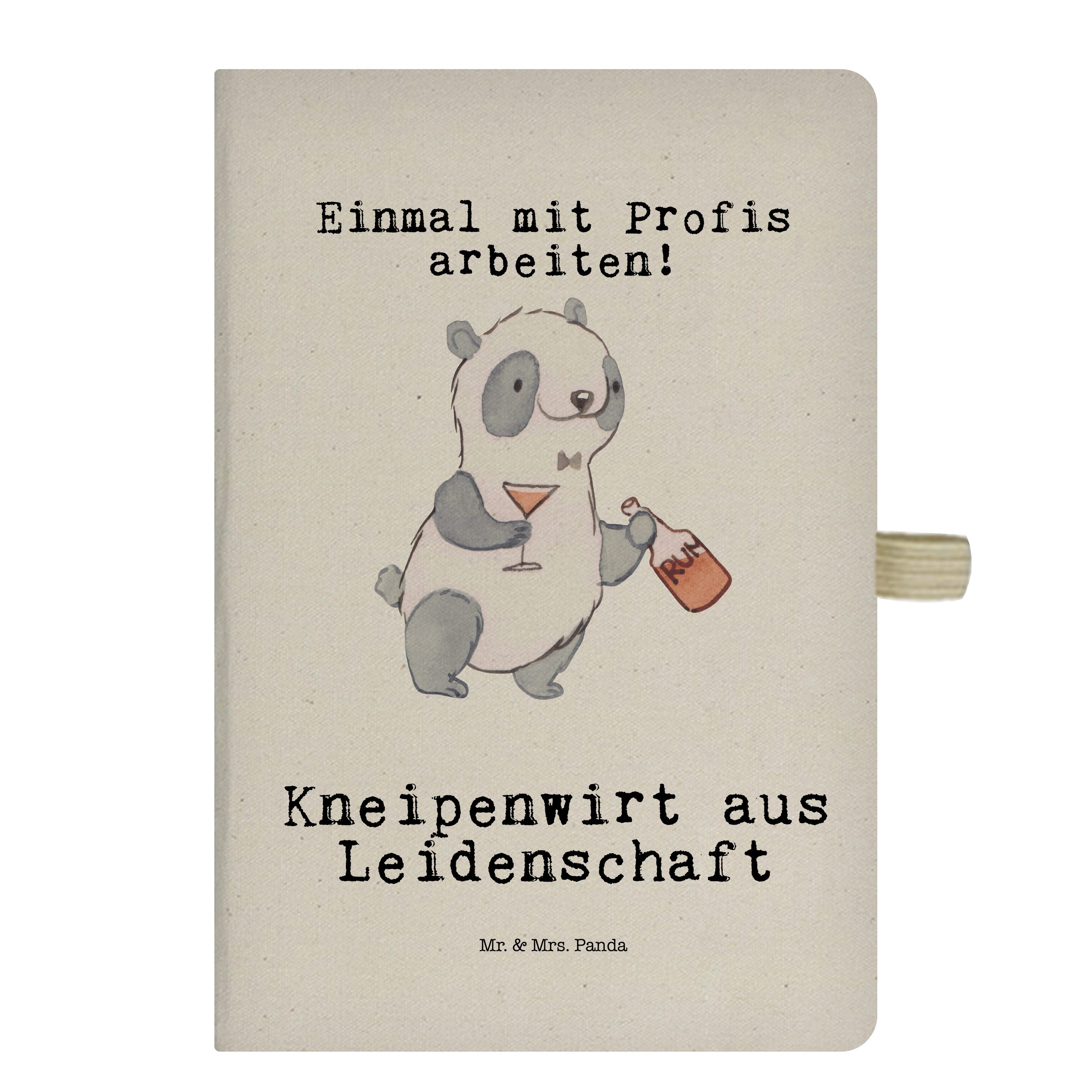 Mr. & Mrs. Panda Notizbuch Kneipenwirt aus Leidenschaft - Transparent - Geschenk, Notizheft, Dan Mr. & Mrs. Panda