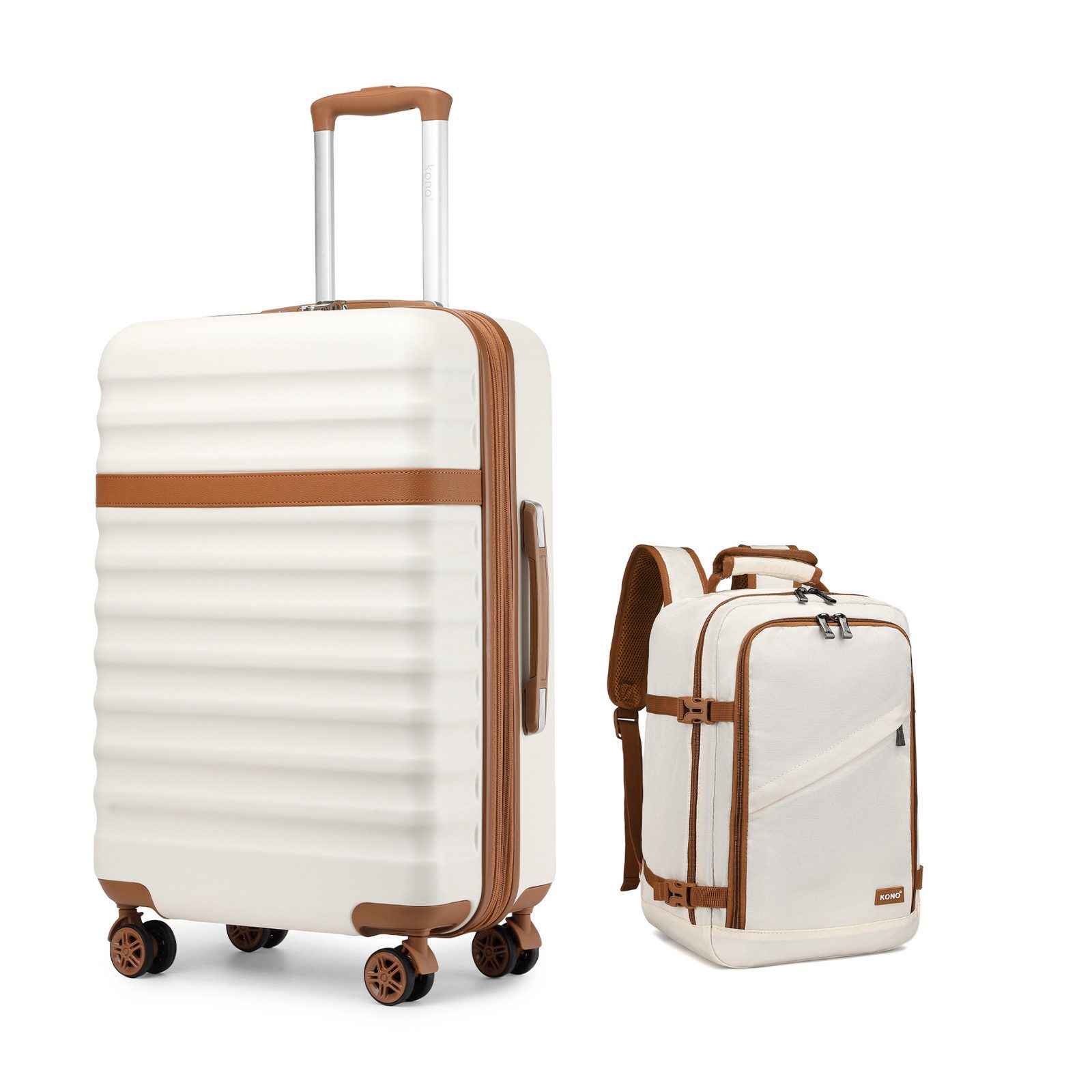 KONO Kofferset, Hartschalenkoffer (55/65/75 cm)+20L Kabinenrucksack günstig online kaufen