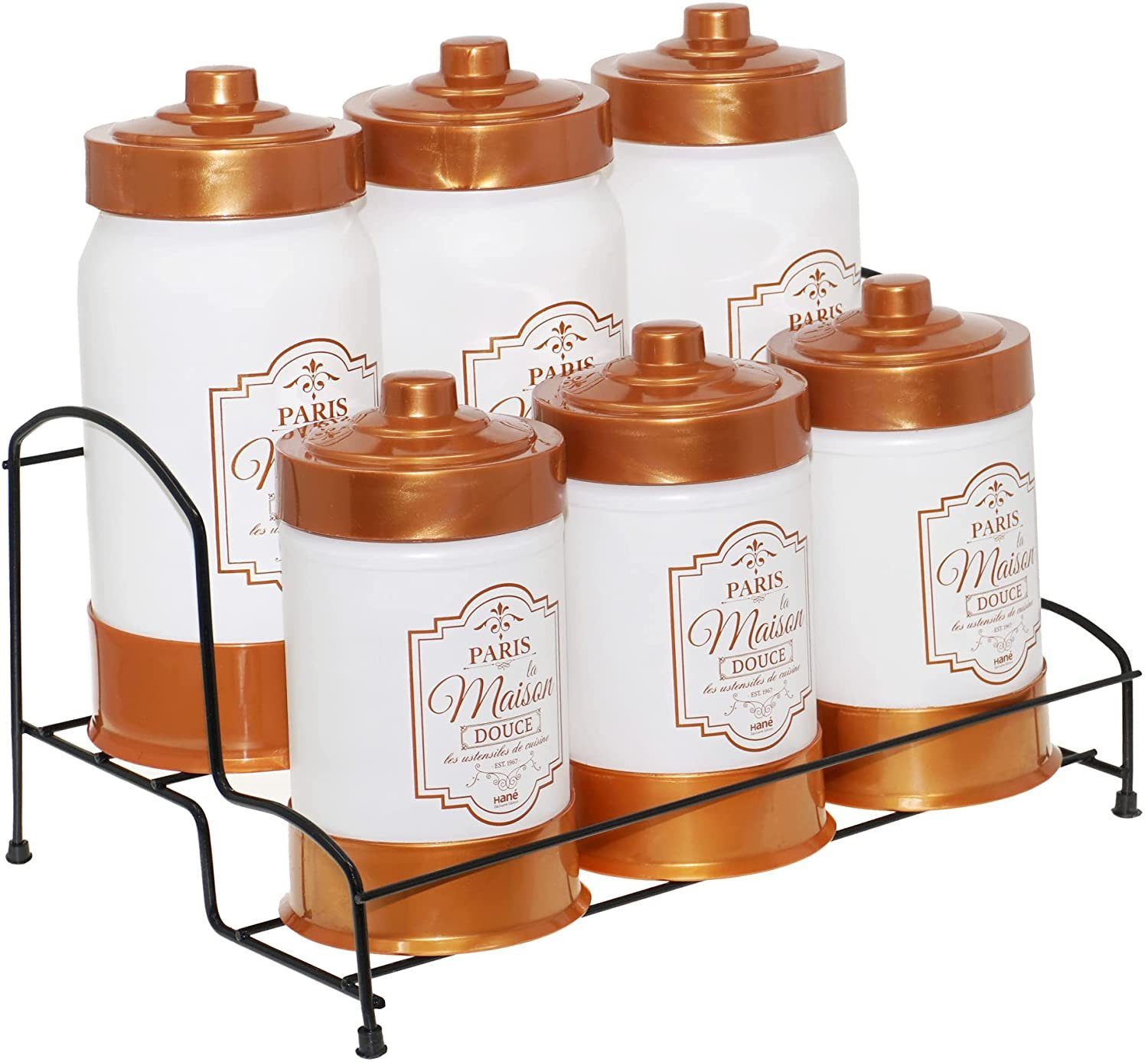 Lashuma Aufbewahrungsdose Weiß-Kupfer (Set, 6 St), Frischhaltedosen Glas, V günstig online kaufen