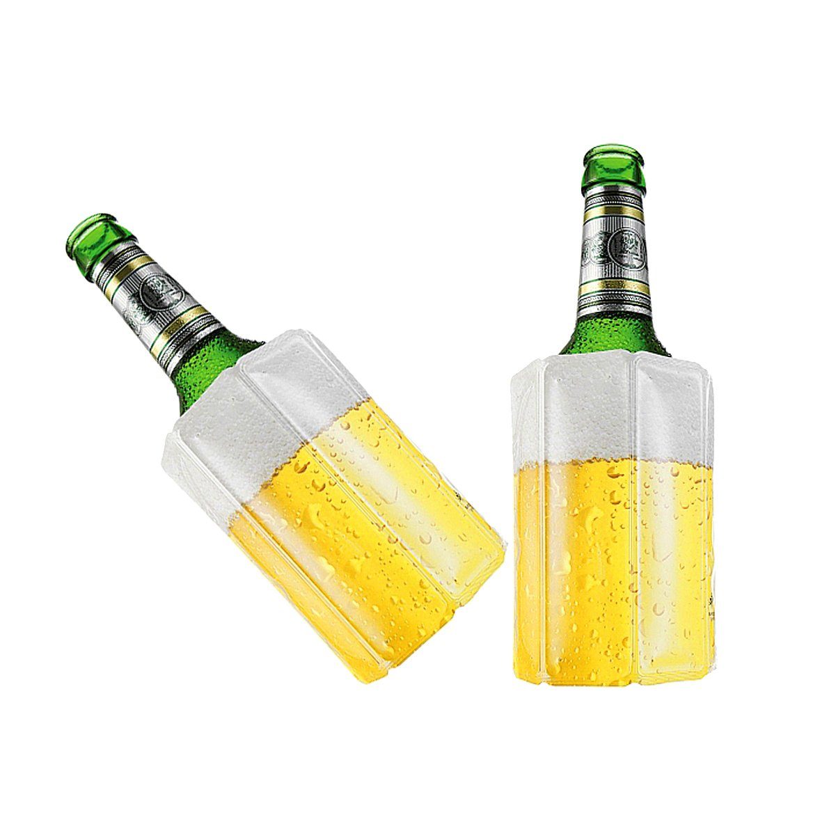 VACUVIN Kühlmanschette 2x Bier Bierkühler Flaschenkühler Getränkekühler für Bierflaschen