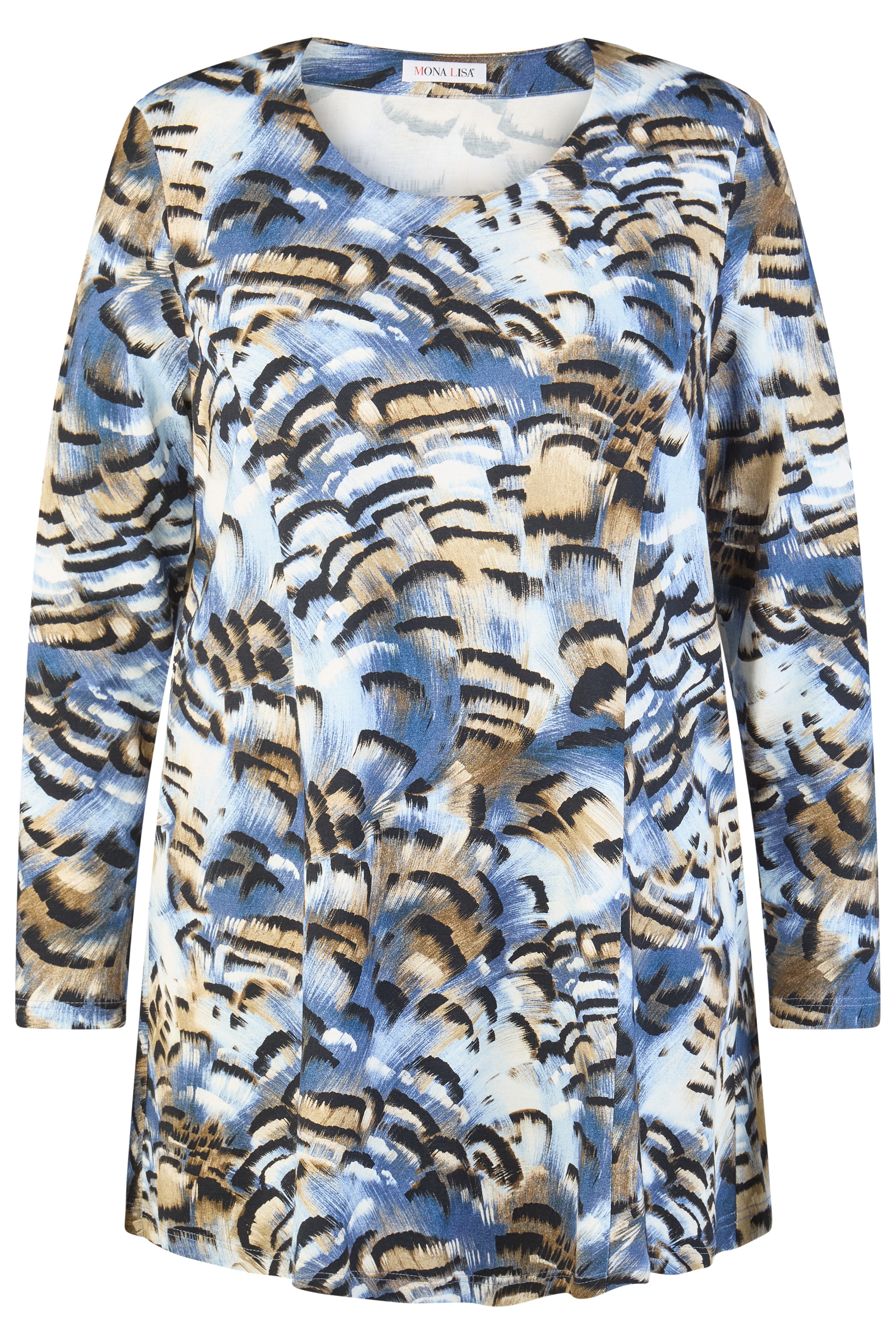 Mona Lisa Longshirt Große Größen farbenfrohes Shirt in A-Linie - elastisch weiche Qualität