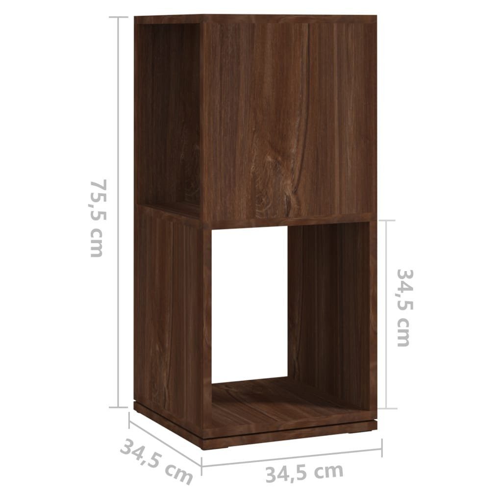 cm Braun 34,5x34,5x75,5 1-tlg. vidaXL Braune Bücherregal Eiche-Optik Drehregal Holzwerkstoff, Eiche