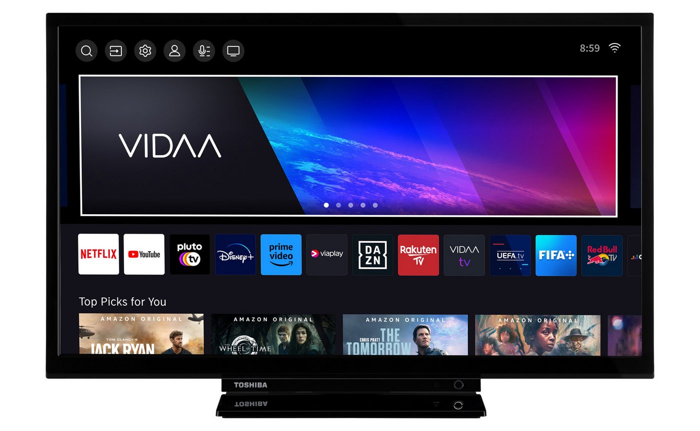 Toshiba 24WV3463DAZ LCD-LED Fernseher (60 cm/24 Zoll, HD-ready, VIDAA Smart TV, HDR, Triple-Tuner, VIDAA, Dolby Audio, Alexa-fähig) schwarz ! RABATT: 33.22% Toshiba 24WV3463DAZ LCD-LED Fernseher (60 cm/24 Zoll, HD-ready, VIDAA Smart TV, HDR, Triple-Tuner, VIDAA, Dolby Audio, Alexa-fähig) schwarz ! RABATT: 33.22%