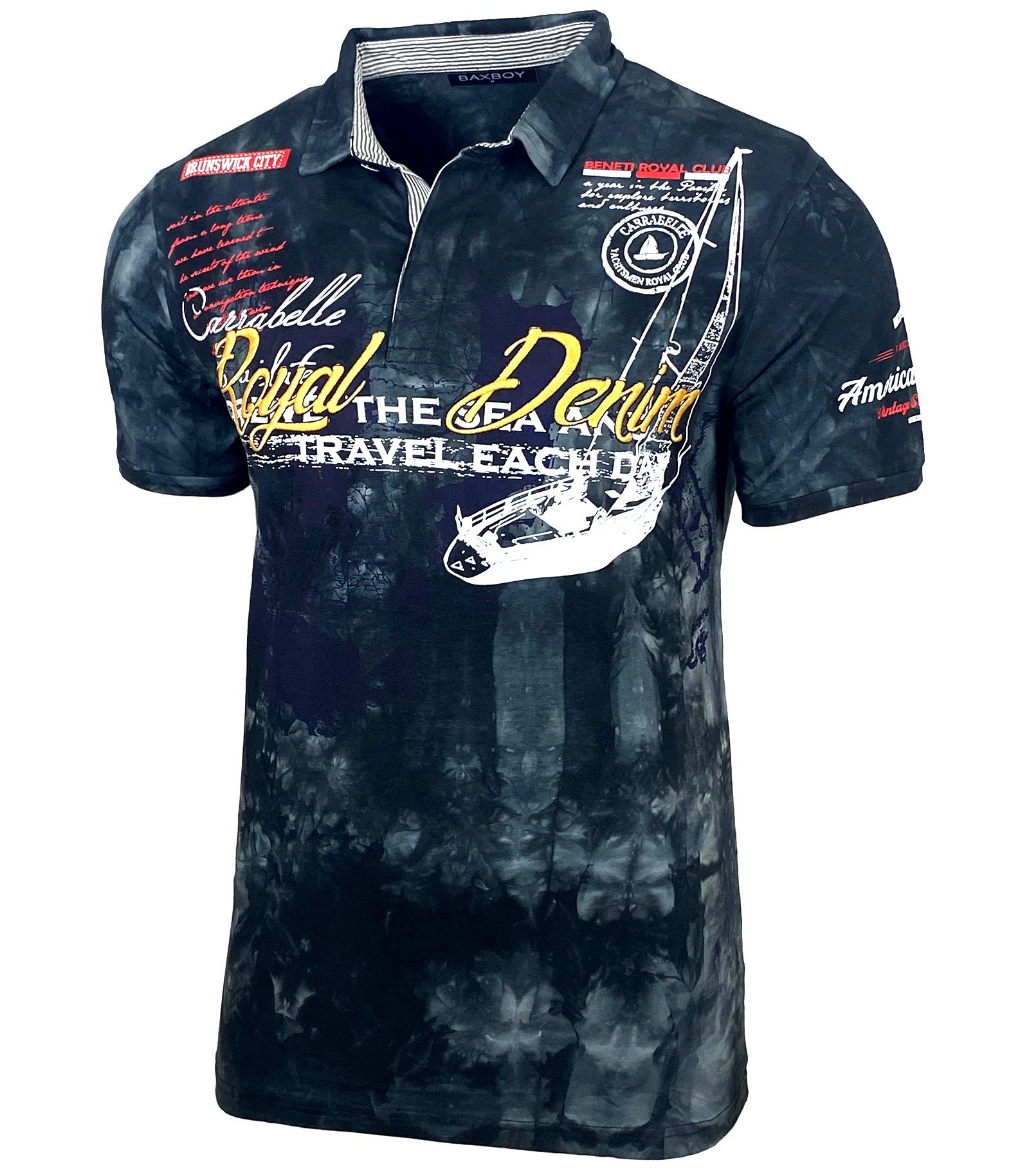 Baxboy T-Shirt Baxboy Herren Poloshirt Verwaschen günstig online kaufen