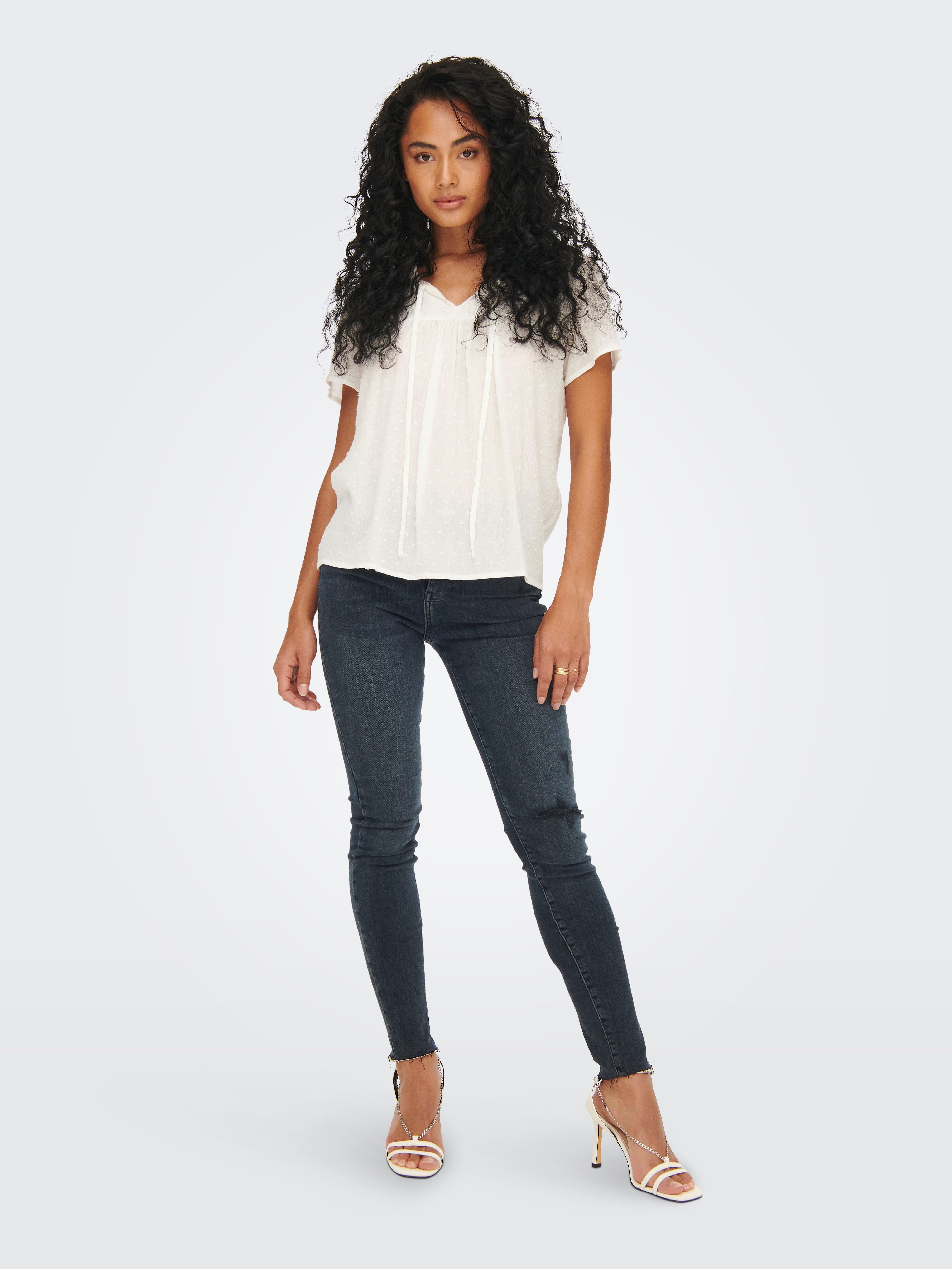 JDY Kurzarmbluse JDYLIMA LIFE S/S TOP WVN NOOS Viskose, loose fit