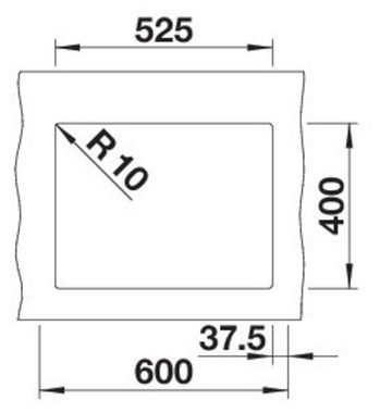 Blanco Granitspüle ROTAN 340/160-U, eckig, 46/56 cm, (1 St), erhältlich in mehreren Farben