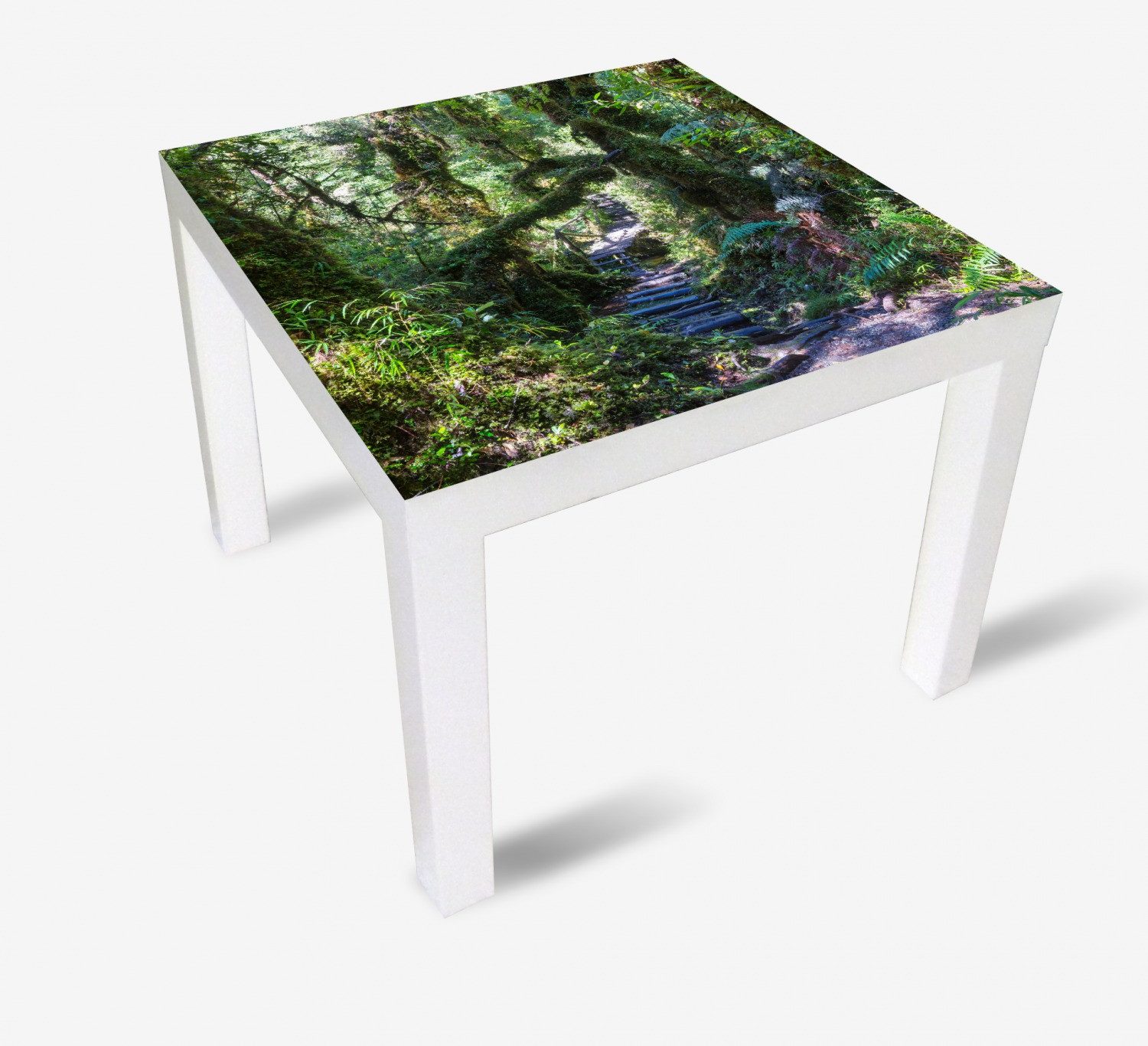 Wallario Tischplatte Weg durch den Mooswald (1 St), für Ikea Lack Tisch geeignet