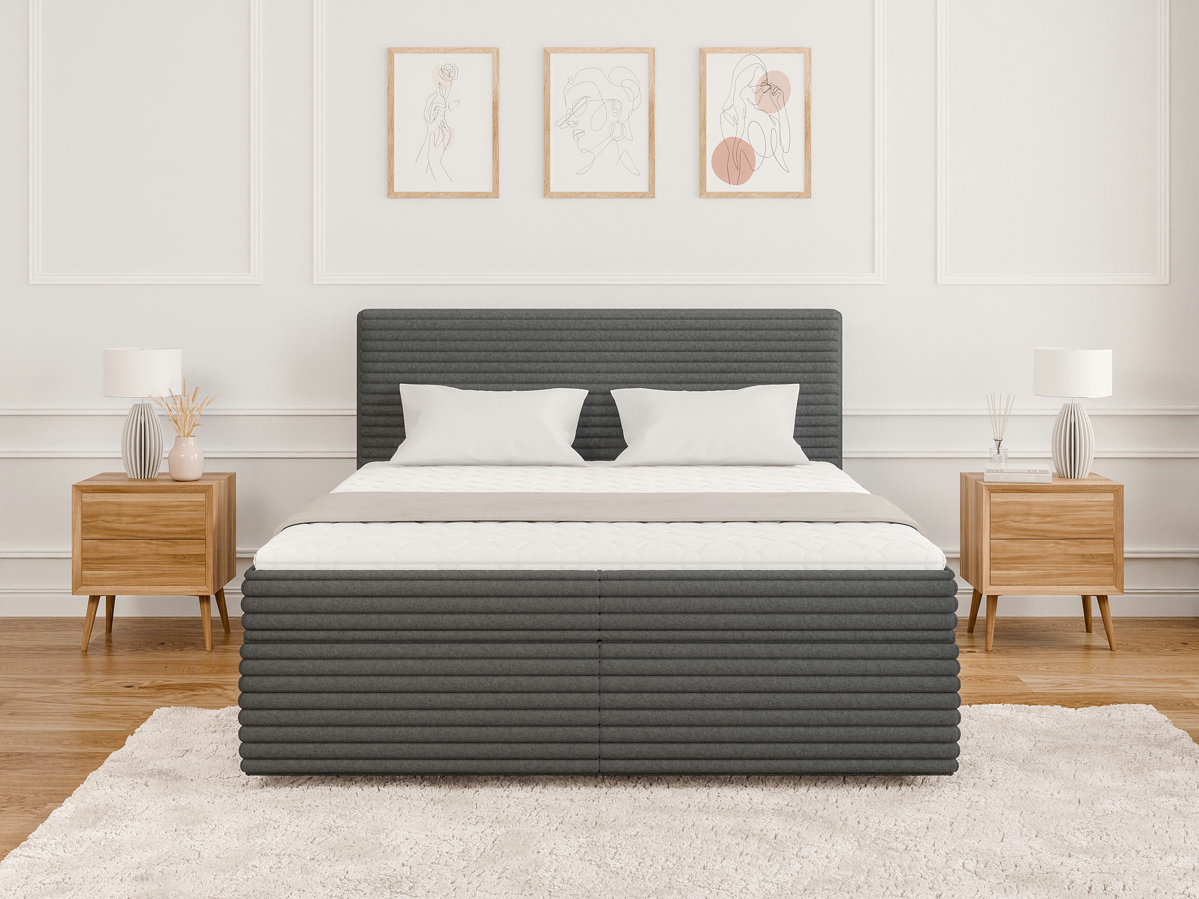 S-Style Möbel Boxspringbett Jasper mit Topper günstig online kaufen