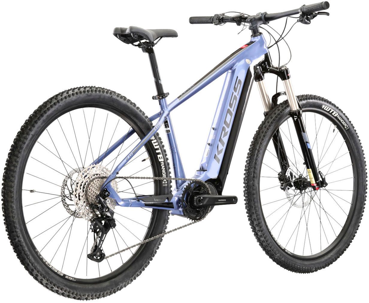 Kross E-Bike Mountainbike E-MTB Level Boost 2.0 500 29 Zoll blau - Shimano Mittelmotor, 11 Gang Shimano DEORE M5100 Schaltwerk, Kettenschaltung, Mittelmotor, 500 Wh, SHIMANO 36 V/250 W, Mittelmotor DU-E8000
